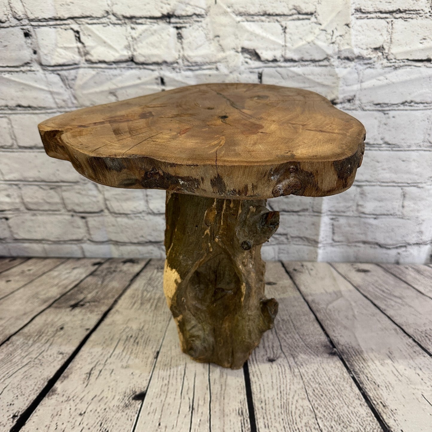 30cm x 28cm Teak Root Wood Mushroom Coffee Table Side Table Home Furniture No 1