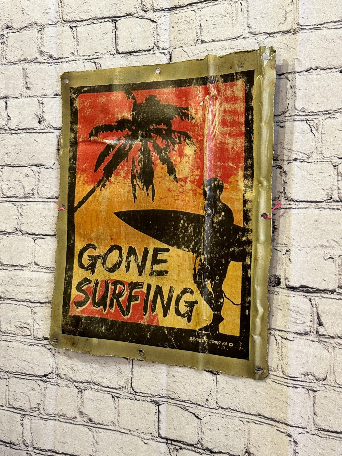 Gone Surfing Surf Poster Advert Wall Plaque 42cm x 36cm Vintage Retro Tin Sign