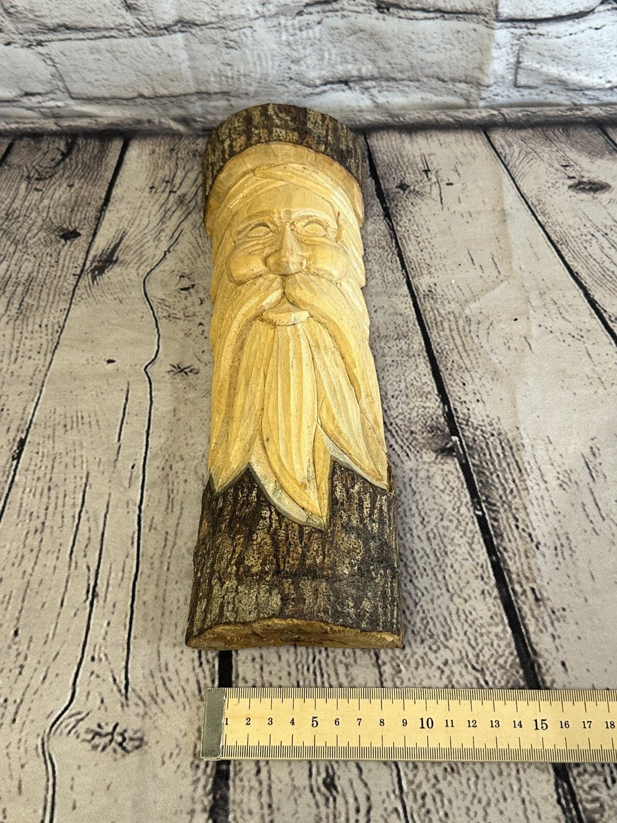 Forest Man Of The Woods 30cm Hand Carved Wizard Tree Trunk Wood Fairtrade