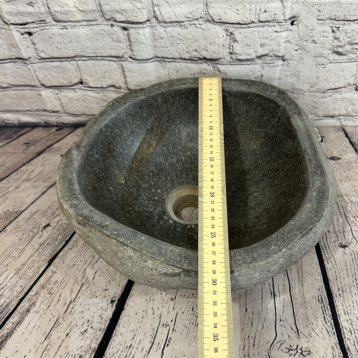 32cm x 29cm River Stone Sink Basin Bowl Natural for Bathroom Washroom Oval No 33