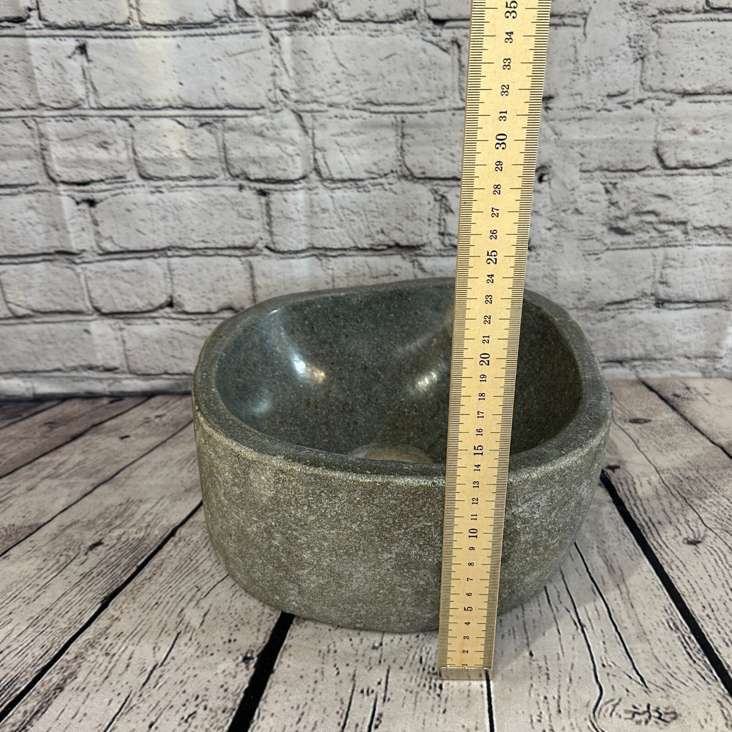 25cm x 25cm River Stone Sink Basin Bowl Natural for Bathroom Washroom Oval No 26