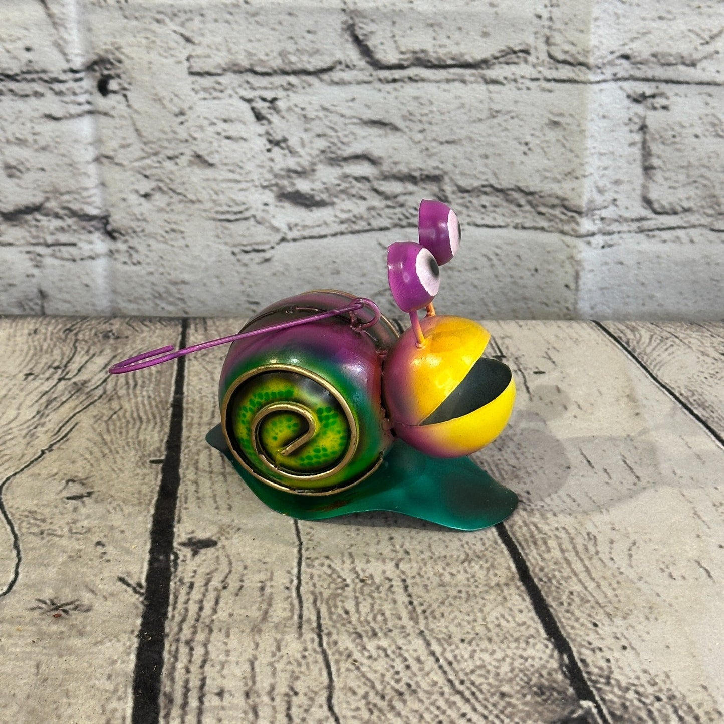 10cm x 10cm Purple Snail Bug Cartoon Hanging Hook Ornament Painted Statue