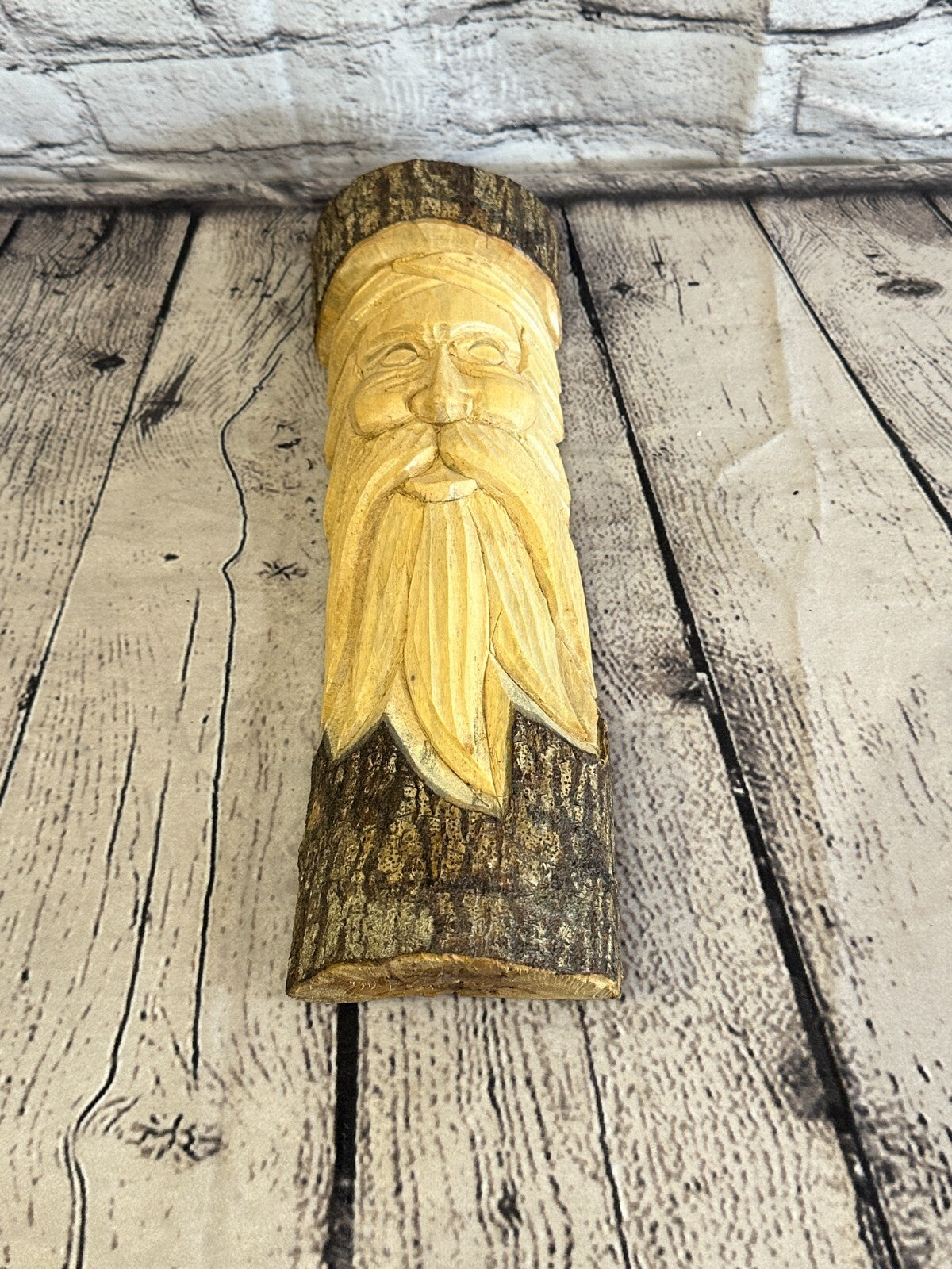 Forest Man Of The Woods 30cm Hand Carved Wizard Tree Trunk Wood Fairtrade