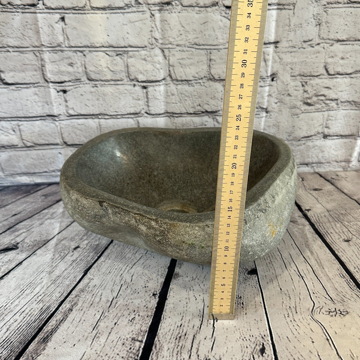 32cm x 27cm River Stone Sink Basin Bowl Natural for Bathroom Washroom Oval No 4