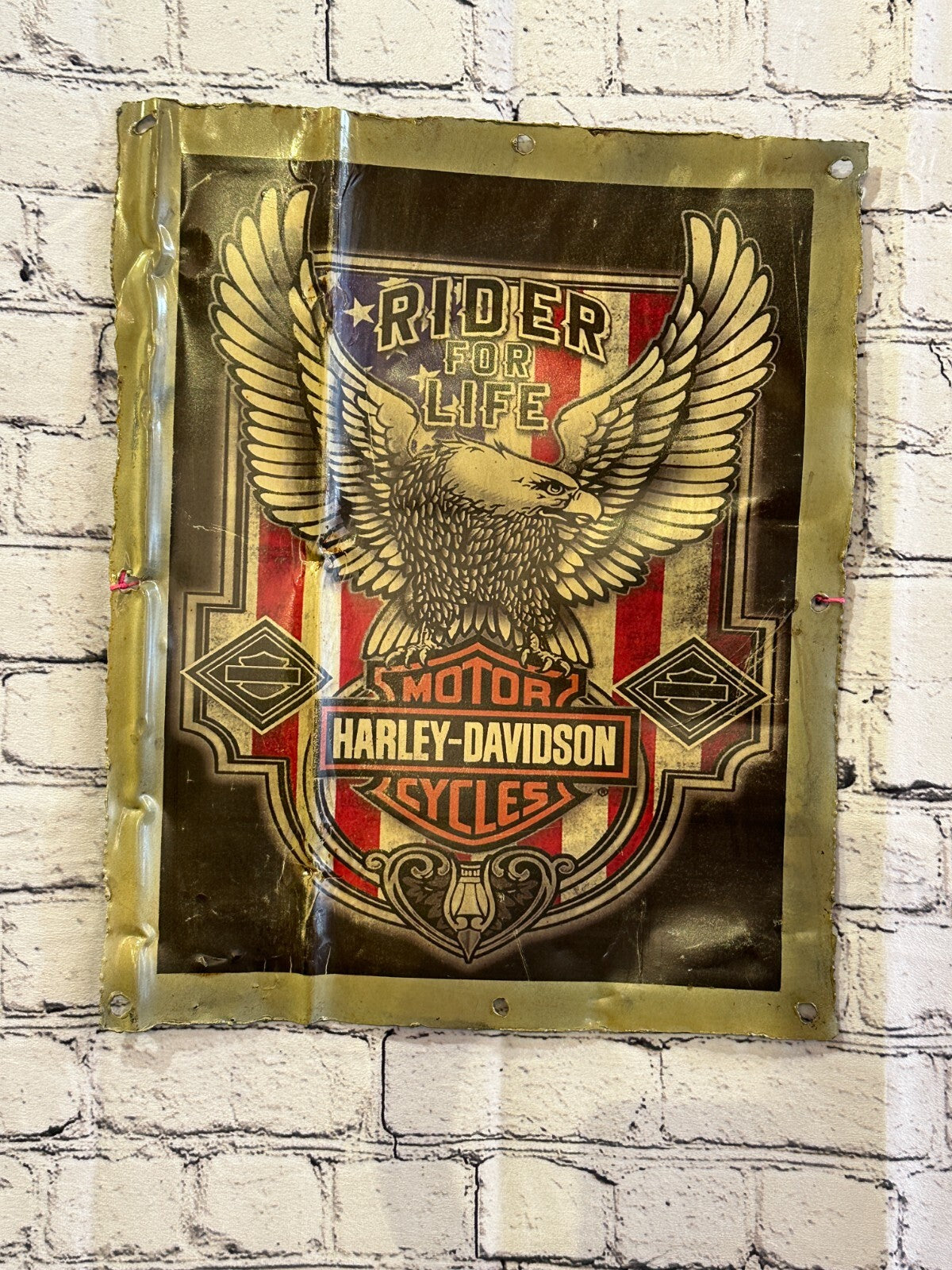 Harley Davidson Poster Advert Wall Plaque 42cm x 36cm Vintage Retro Tin Sign