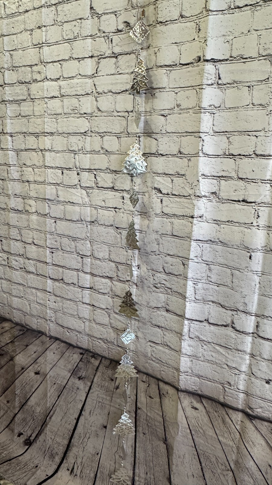 Aluminium Stamped Christmas Fir Tree String Wall Hangings Home Decoration