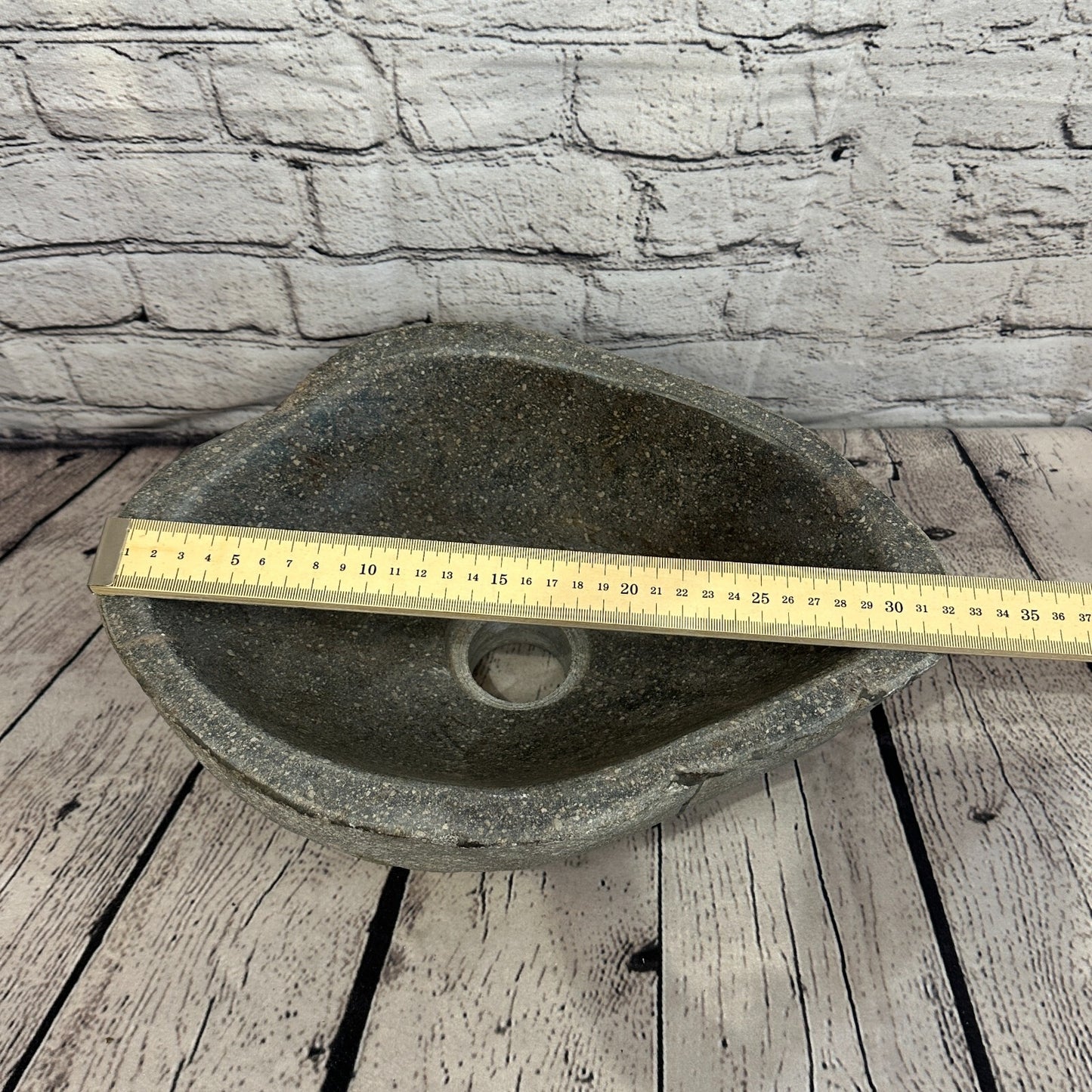 32cm x 23cm River Stone Sink Basin Bowl Natural for Bathroom Washroom Oval No 30
