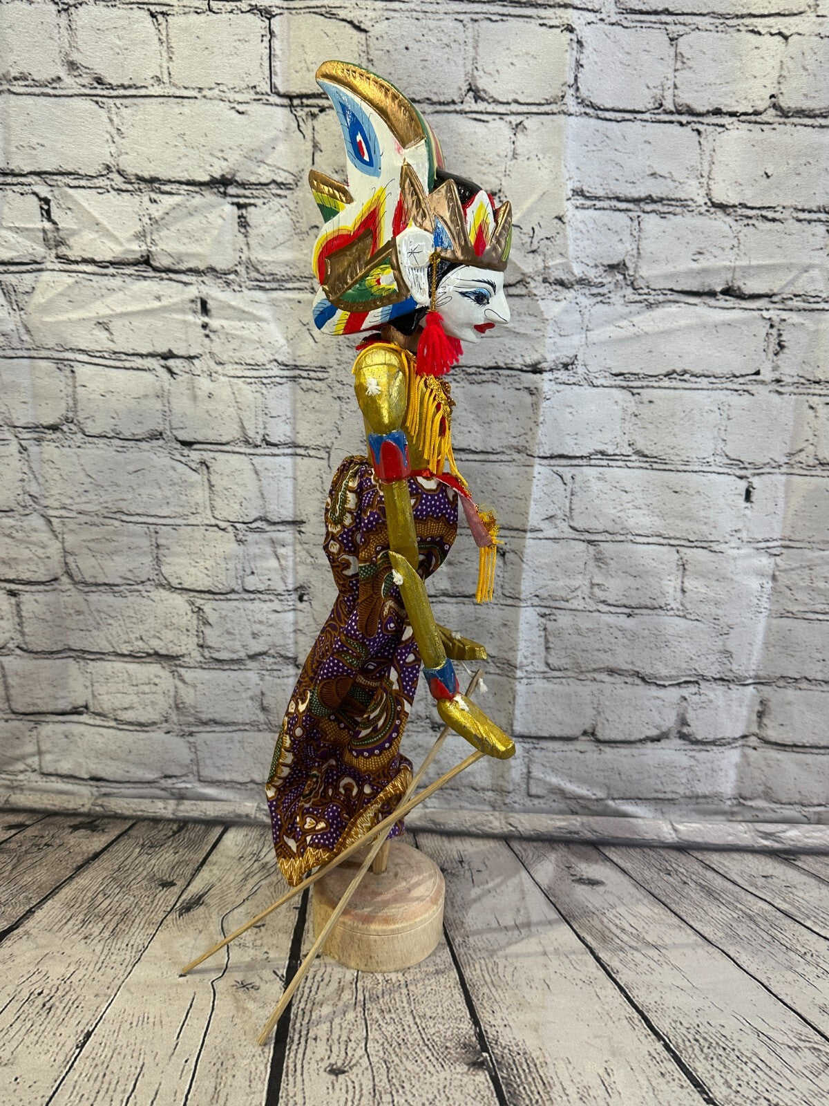 55cm Wayang Golek Traditional Stick Shadow Puppet Bali Java Indonesia Design 1