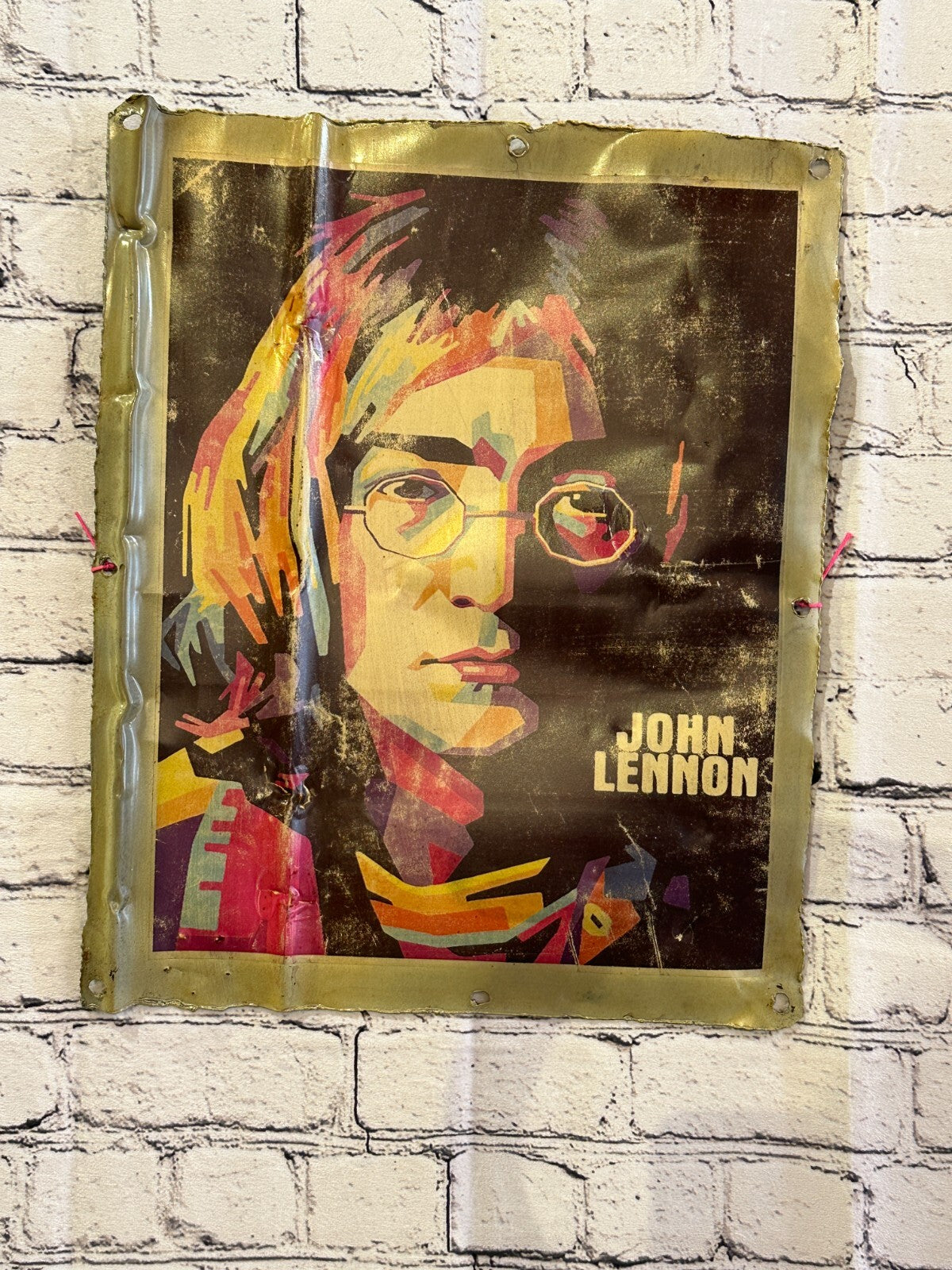 John Lennon Art Poster Advert Wall Plaque 42cm x 36cm Vintage Retro Tin Sign