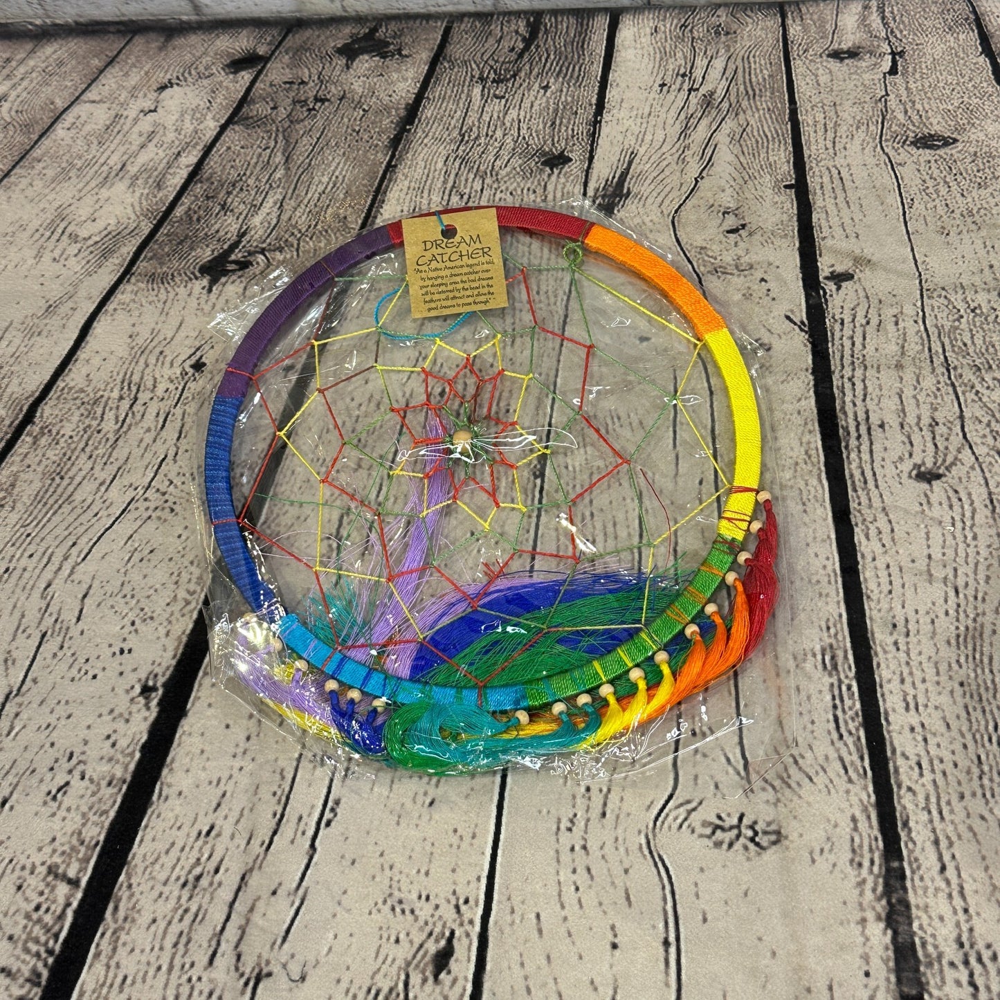 Rainbow Tassel 20cm x 20cm Dream Catcher Dreamcatcher Wall Hanging Ornament
