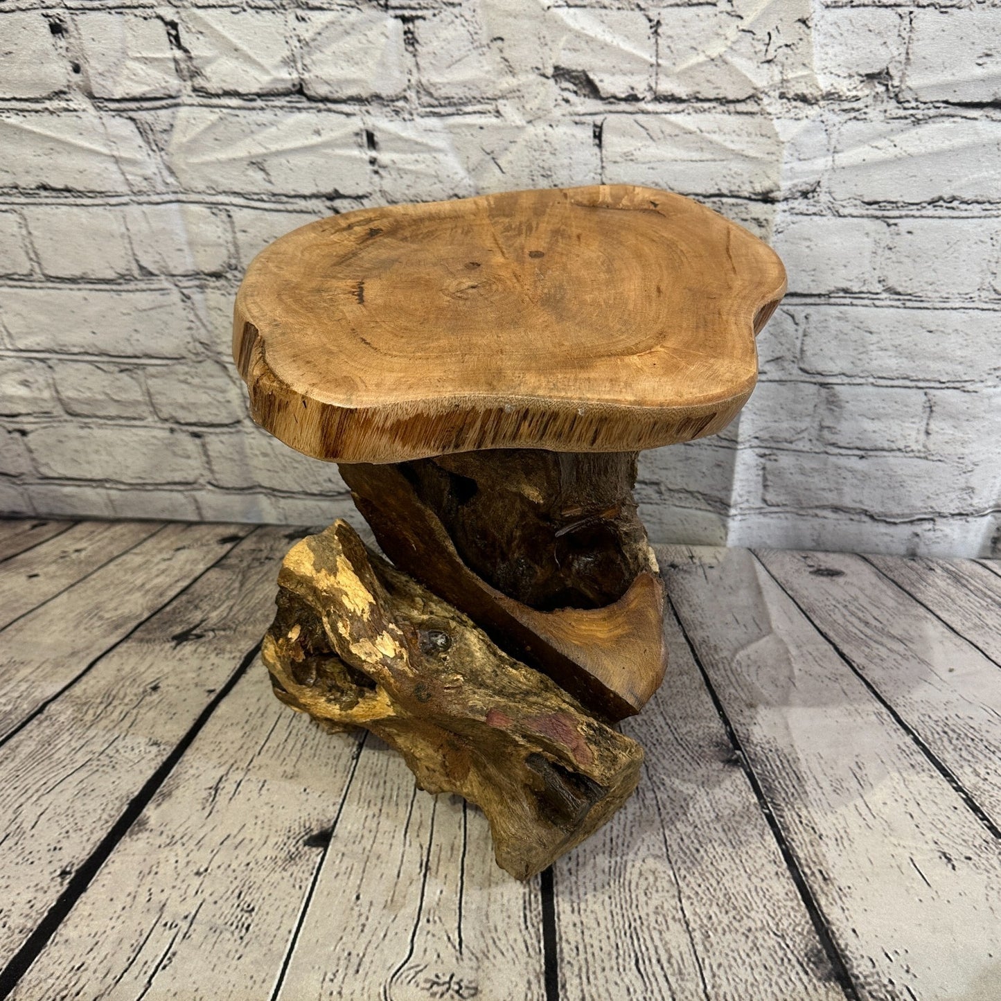 28cm x 27cm Teak Root Wood Mushroom Coffee Table Side Table Home Furniture No 11