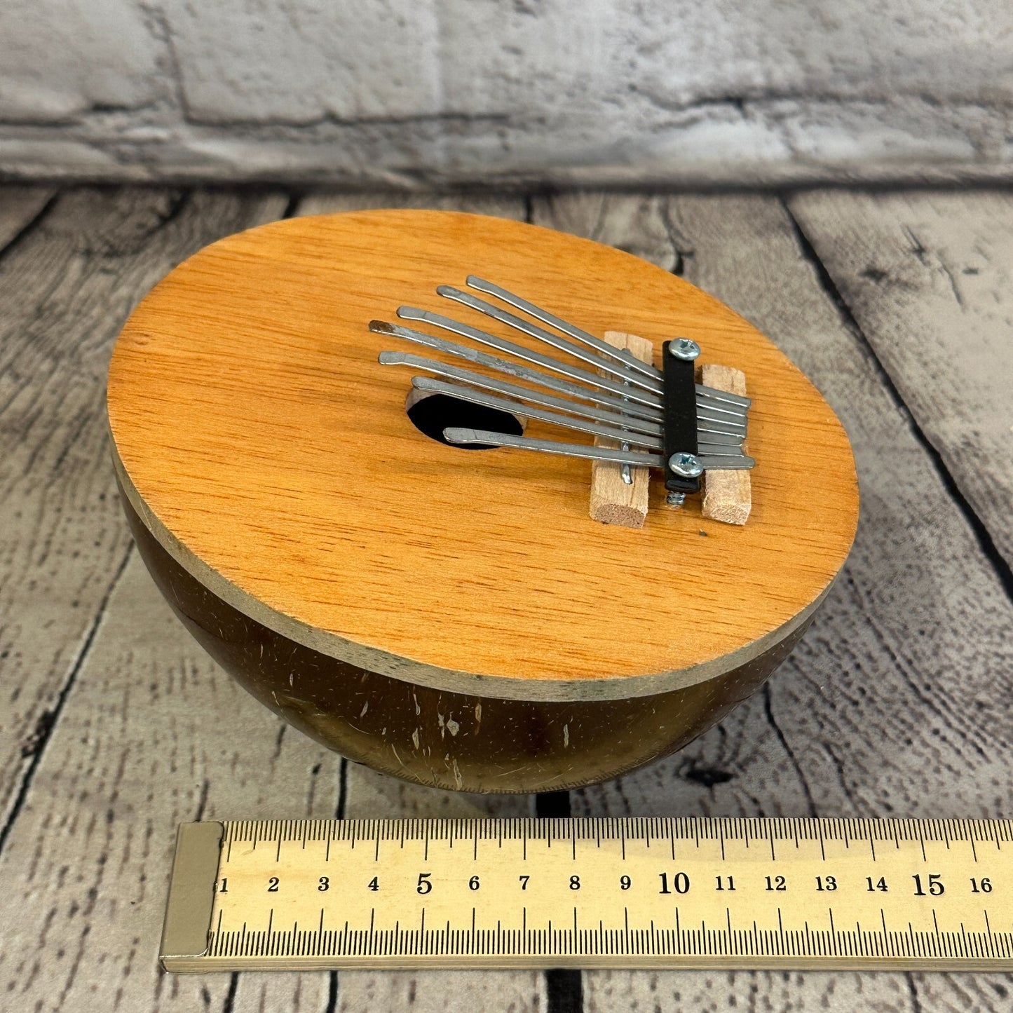 7 Key Karimba Kalimba Thumb Piano Carved Light Coconut Handmade Fairtrade