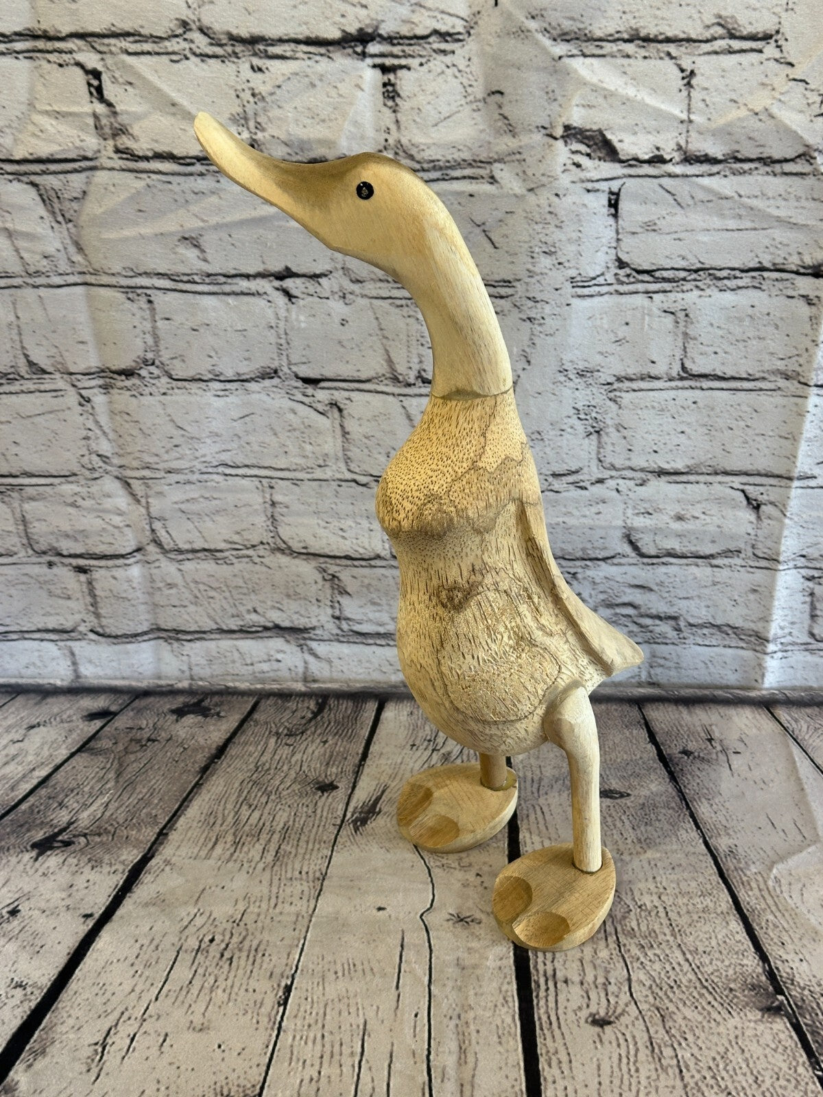 Looking Right 40cm Tall Wooden Hairy Duckling Baby Duck Bamboo Root Fairtrade