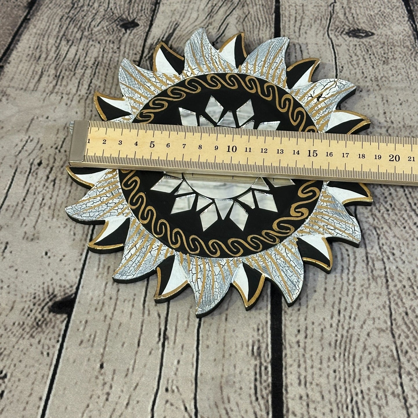 Black Star Mosaic Tile Wall Mirror 20cm x 20cm 8 Inches Handmade Fairtrade