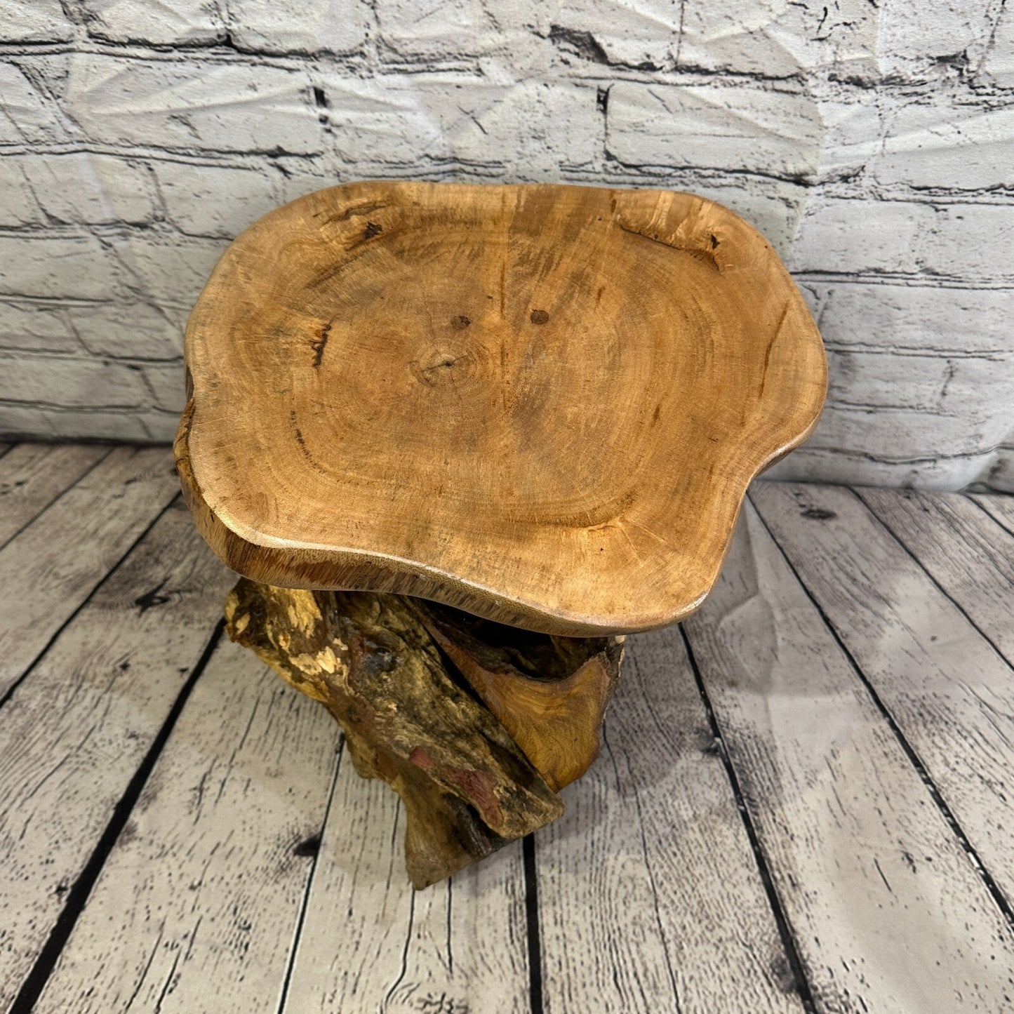 28cm x 27cm Teak Root Wood Mushroom Coffee Table Side Table Home Furniture No 11