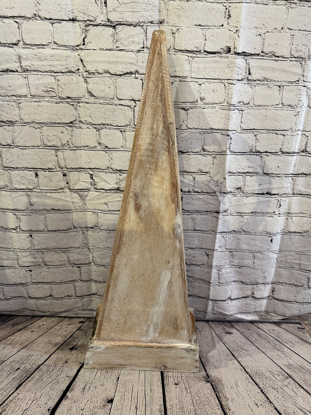 80cm x 30cm White 3 Draw Pyramid Wooden Side Cabinet Living Storage Furniture