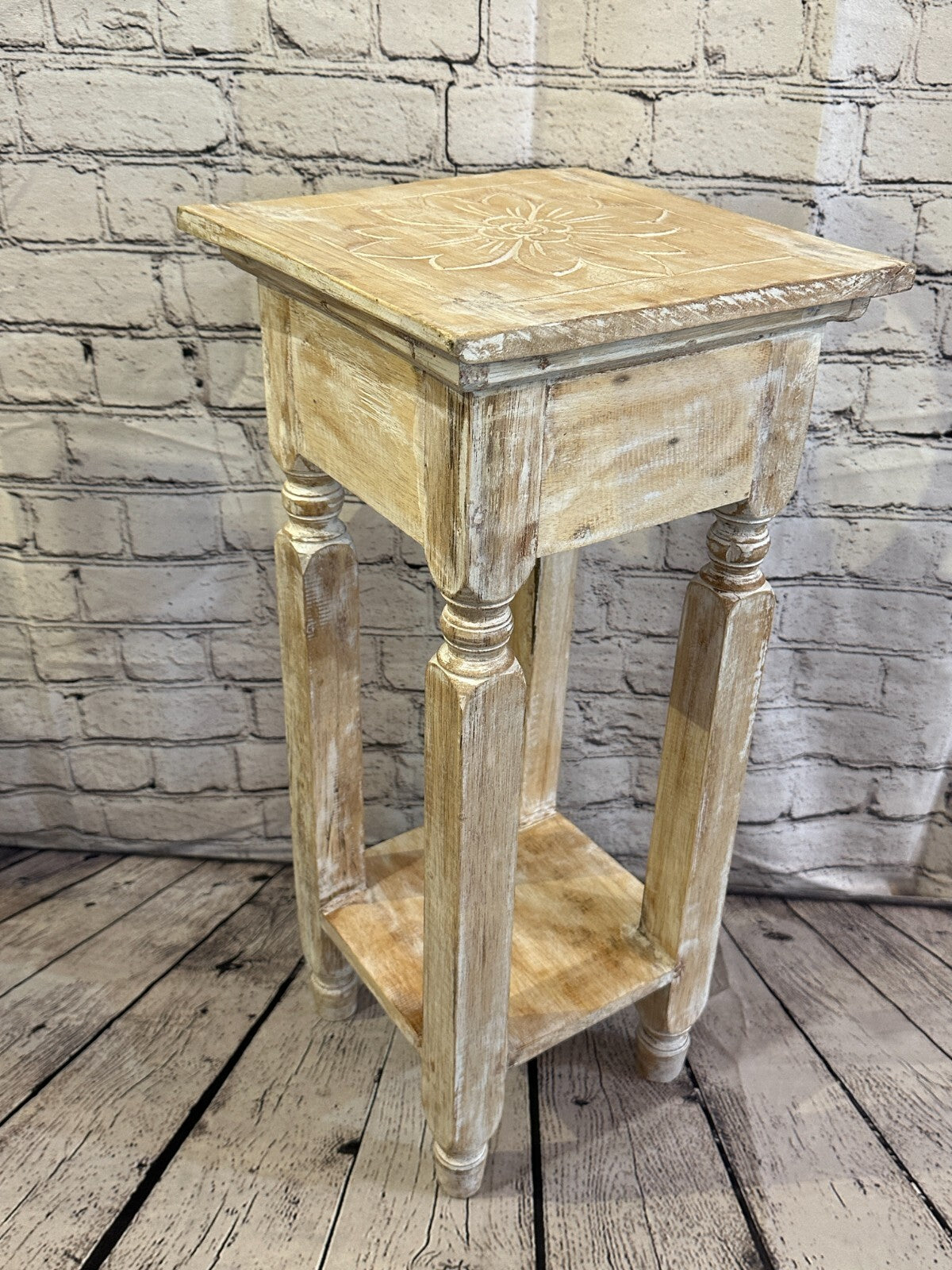 60cm x 25cm Cream 1 Draw Wooden Side Cabinet Living Hallway Storage Furniture