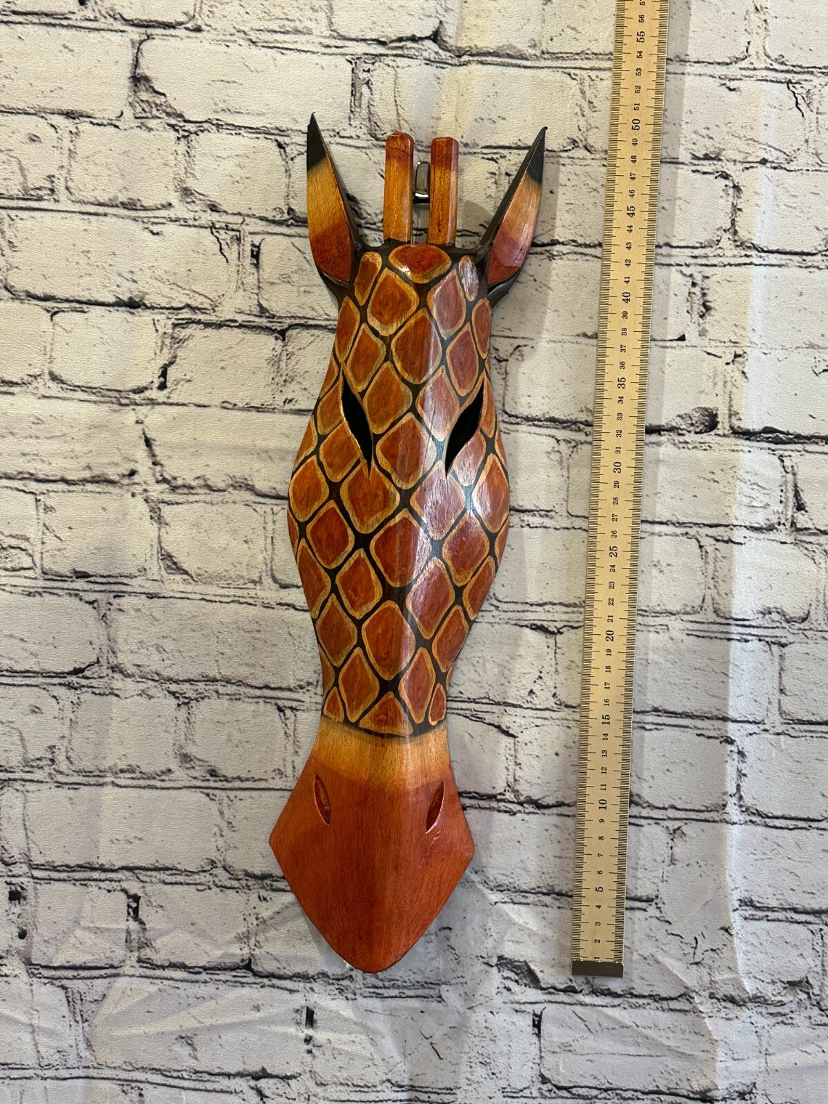 50cm Dotty Giraffe Hand Carved Fair Trade Wooden Animal Wall Art Wall Hang Mask