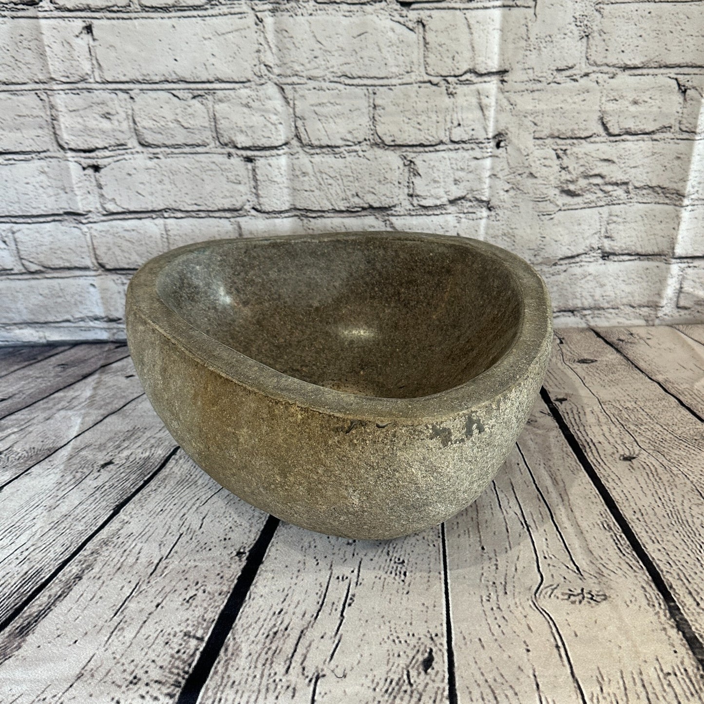 33cm x 28cm River Stone Sink Basin Bowl Natural for Bathroom Washroom Oval No 2