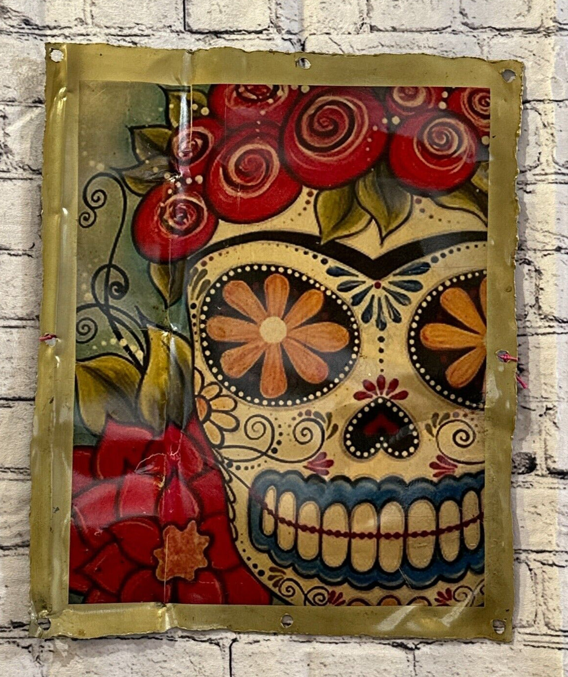 Day Of The Dead Bright Art Advert Wall Plaque 42cm x 36cm Vintage Retro Tin Sign