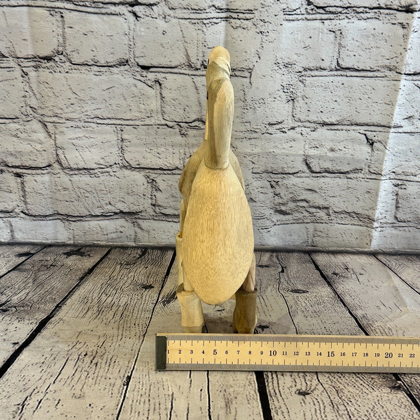 Kissing Ducks 25cm Tall Wooden Hairy Duckling Baby Duck Bamboo Root Fairtrade