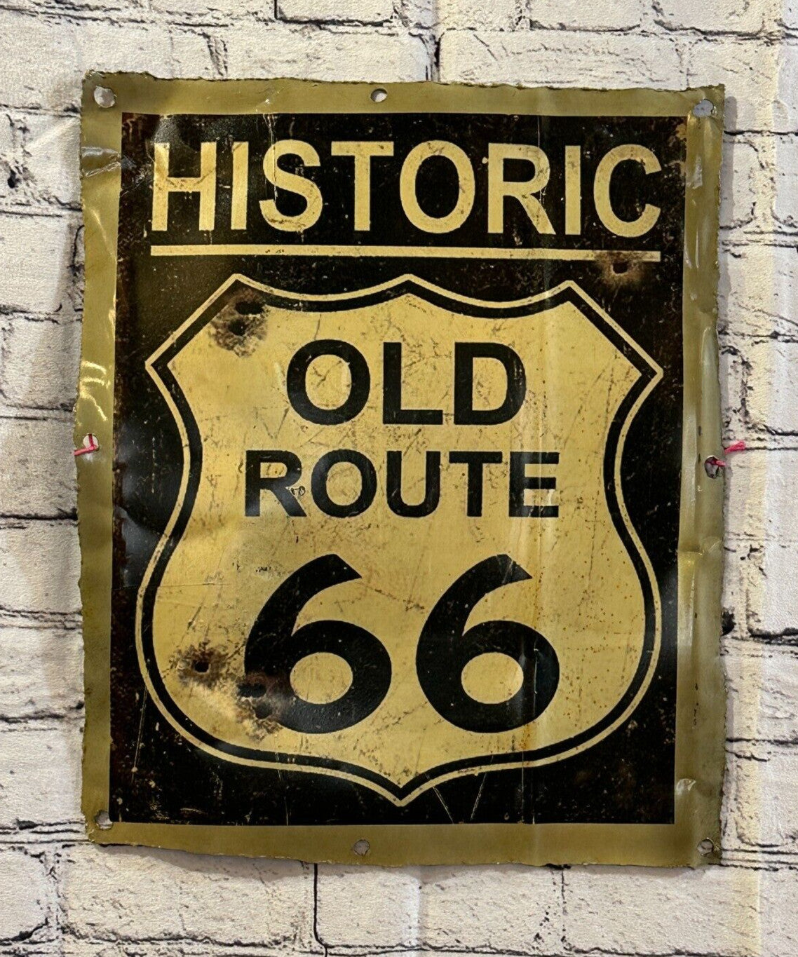 Historic Route 66 Poster Advert Wall Plaque 42cm x 36cm Vintage Retro Tin Sign