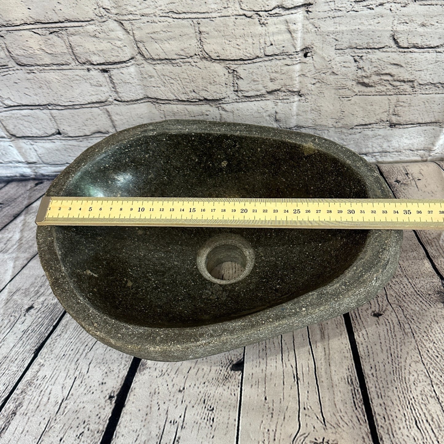 34cm x 26cm River Stone Sink Basin Bowl Natural for Bathroom Washroom Oval No 8