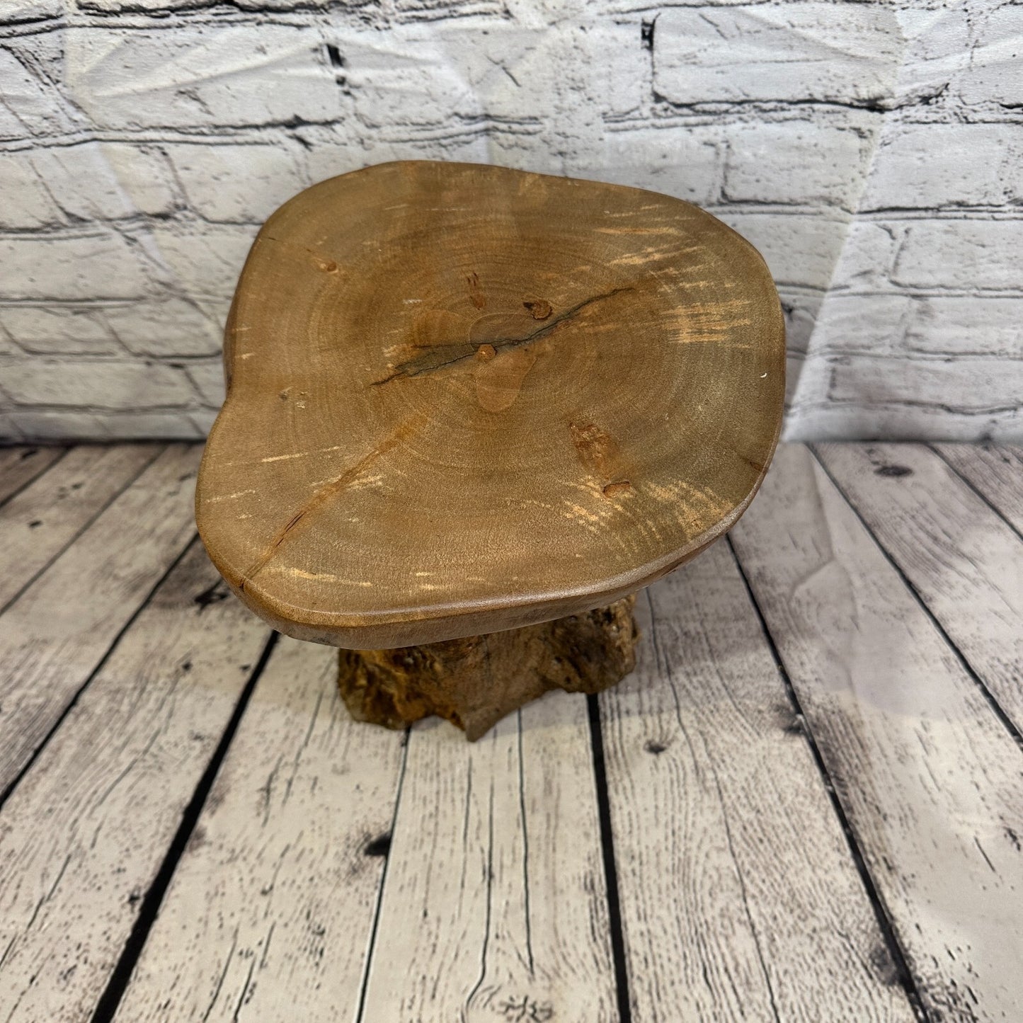 27cm x 20cm Teak Root Wood Mushroom Coffee Table Side Table Home Furniture No 2