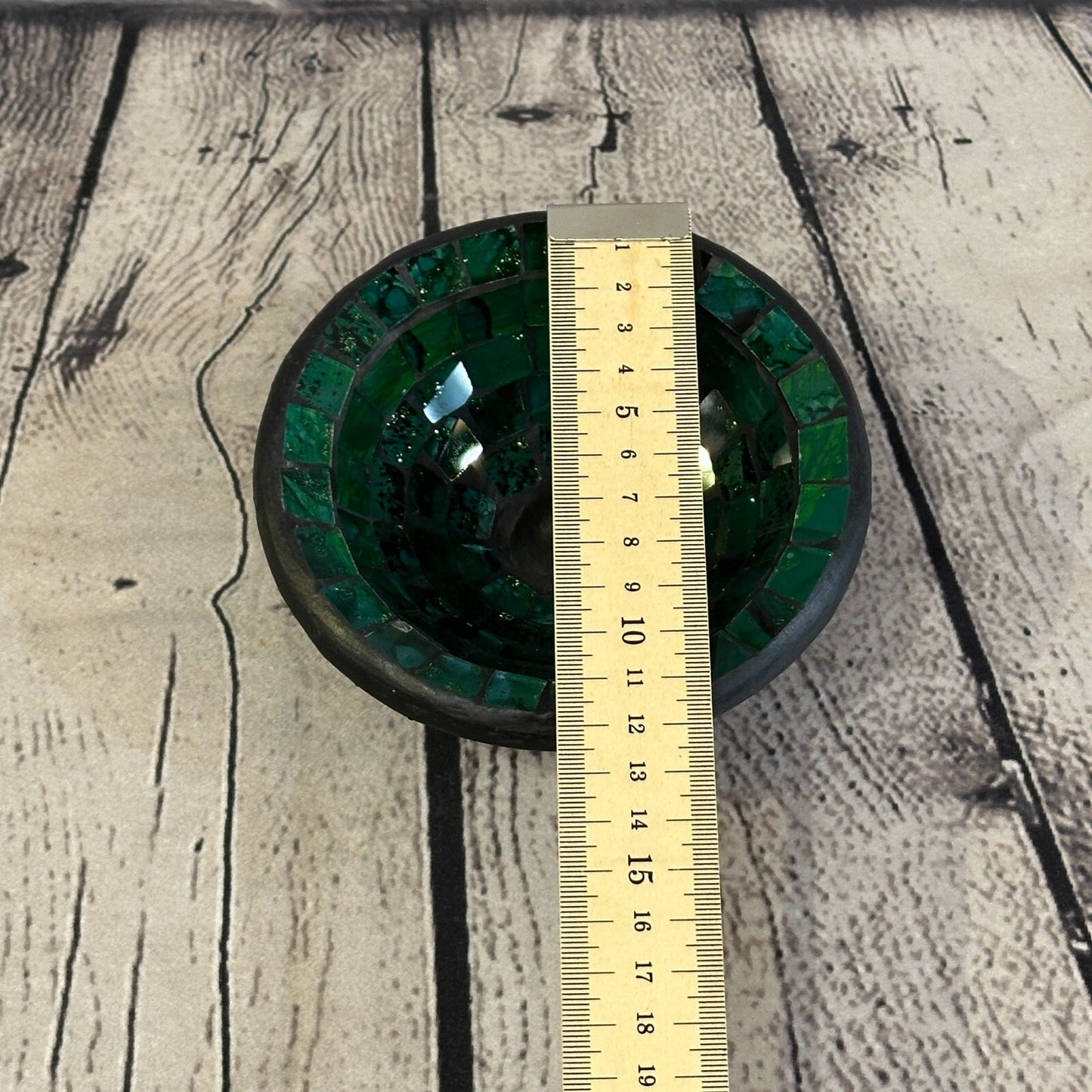 Green Mosaic Stick Holder Round Plate Buddhism Ash Catcher Joss Cone Insence