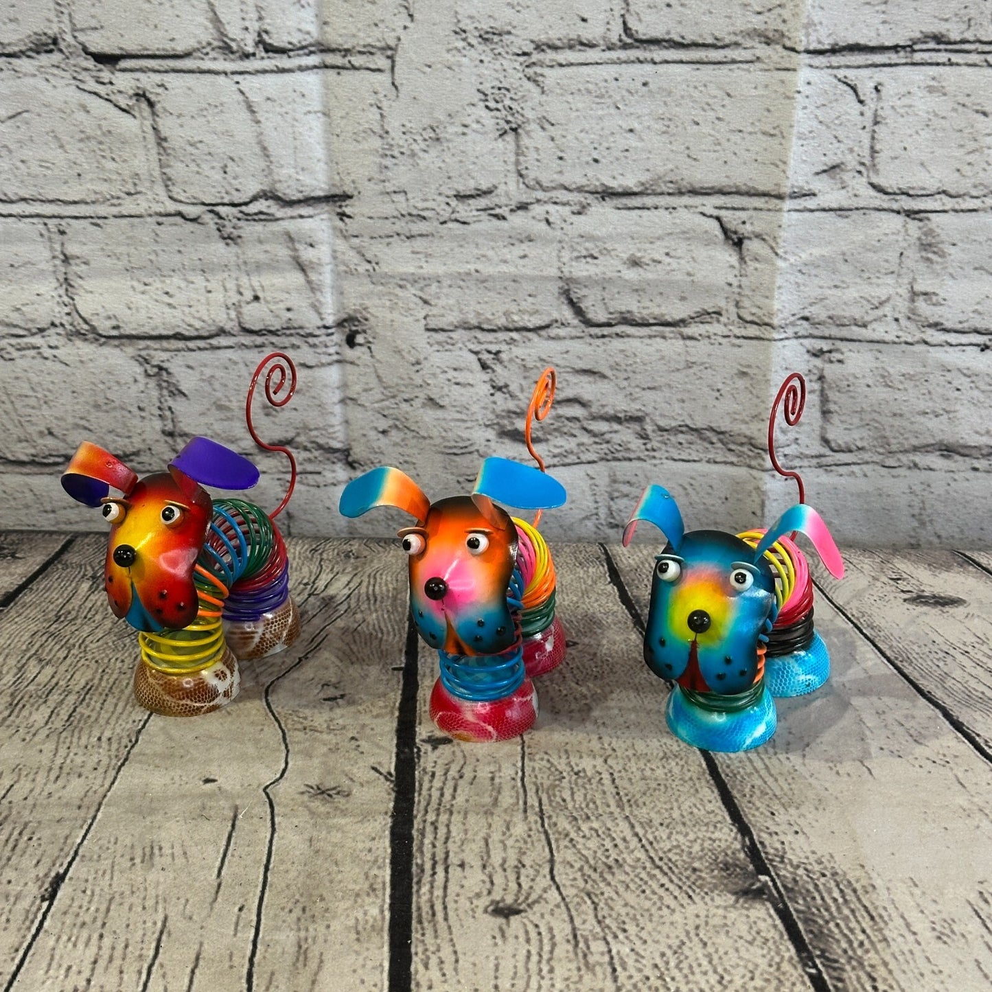 10cm x 10cm Blue Bight Colour Spring Dog Cartoon Ornament Painted Statue