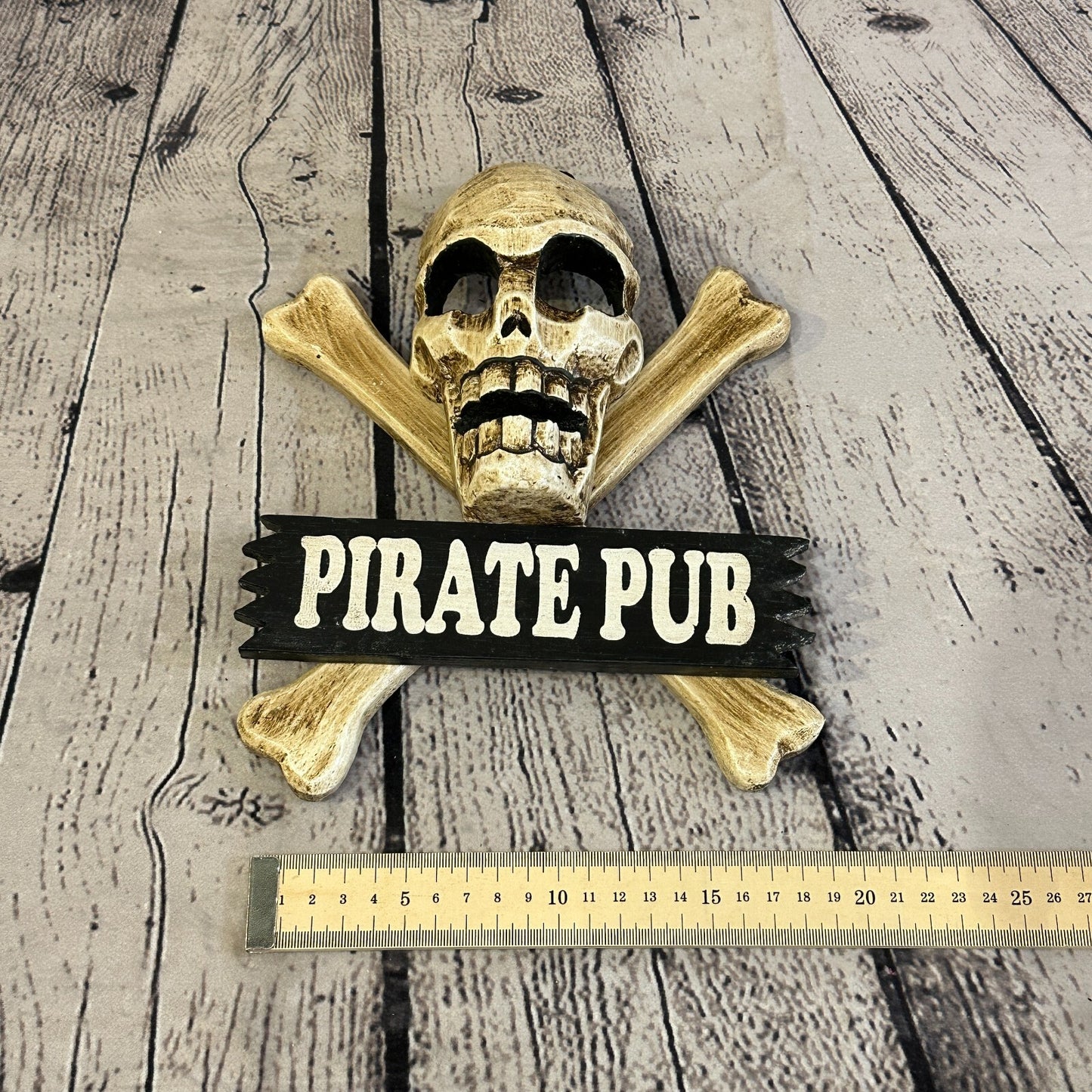 Skull & Crossbones Pirate Pub Pirate Sign Door Plaque 20cm x 20cm Handmade