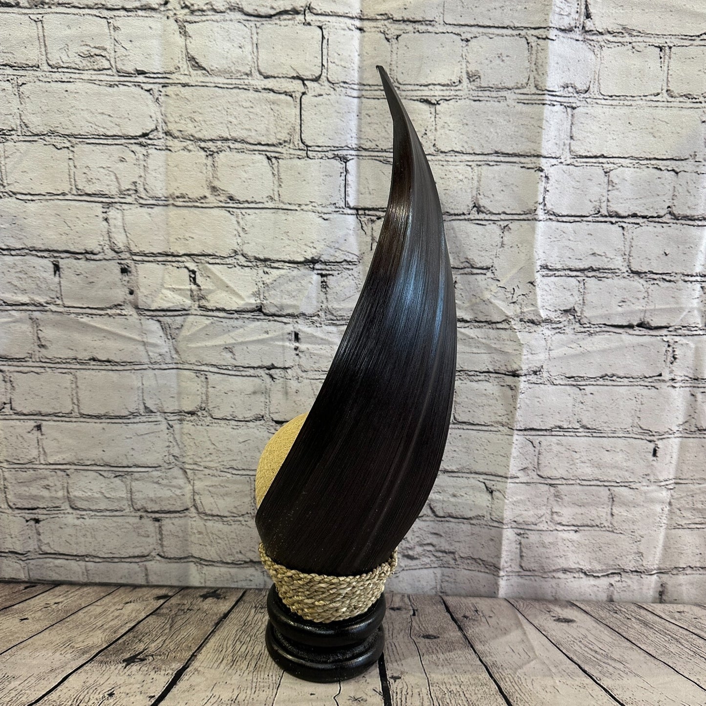 White Dark Brown Natural 60cm Tall Leaf Lamp Twist LED UK Mains Plug Design 4