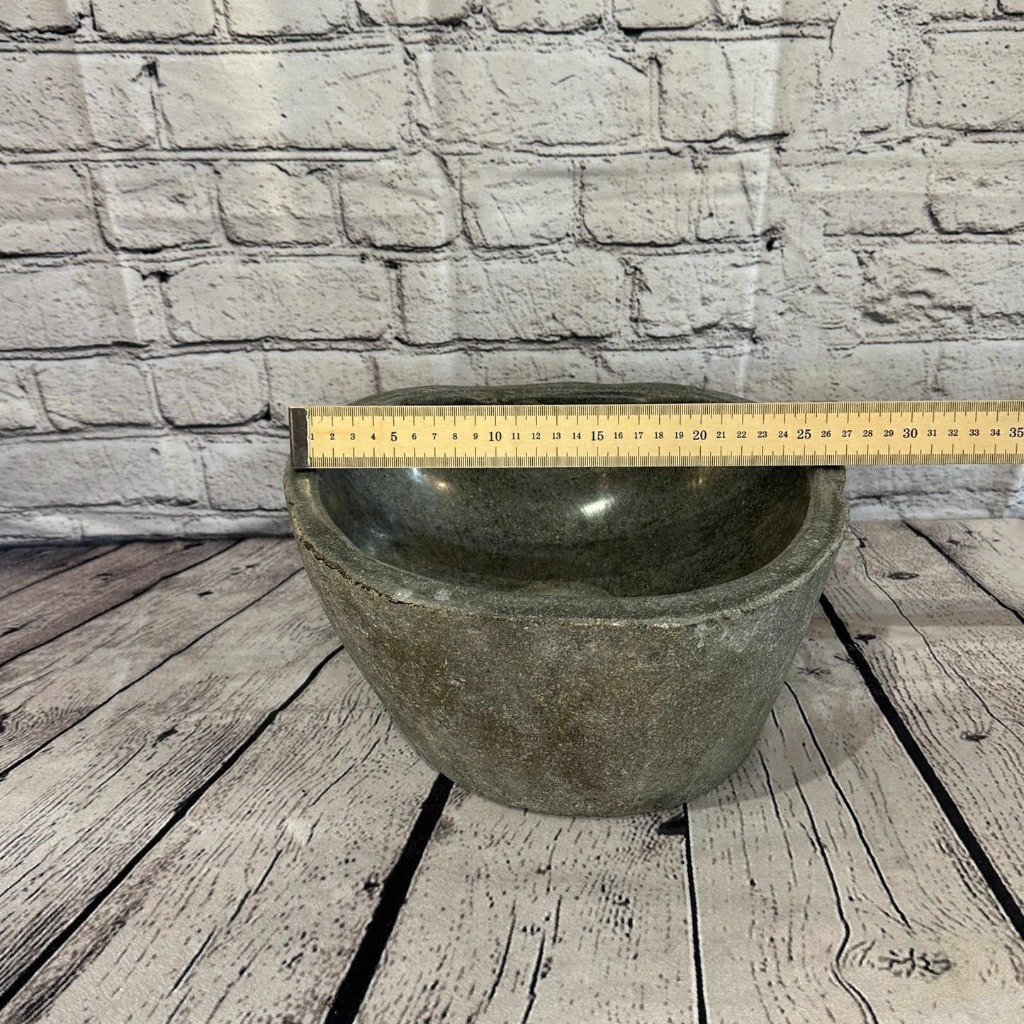 27cm x 24cm River Stone Sink Basin Bowl Natural for Bathroom Washroom Oval No 21