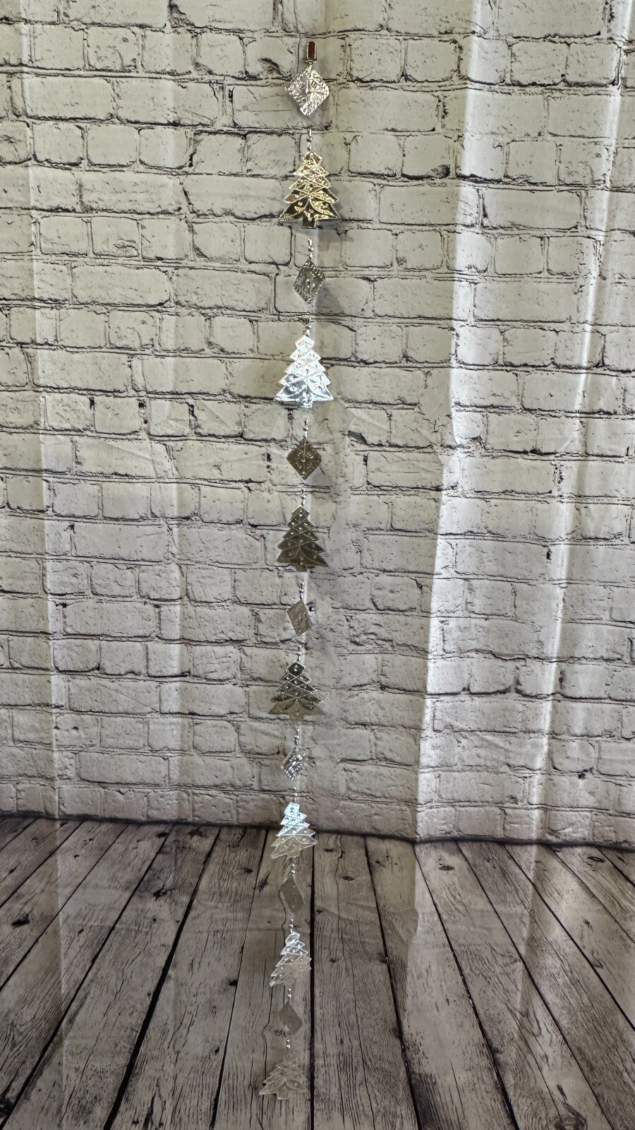 Aluminium Stamped Christmas Fir Tree String Wall Hangings Home Decoration