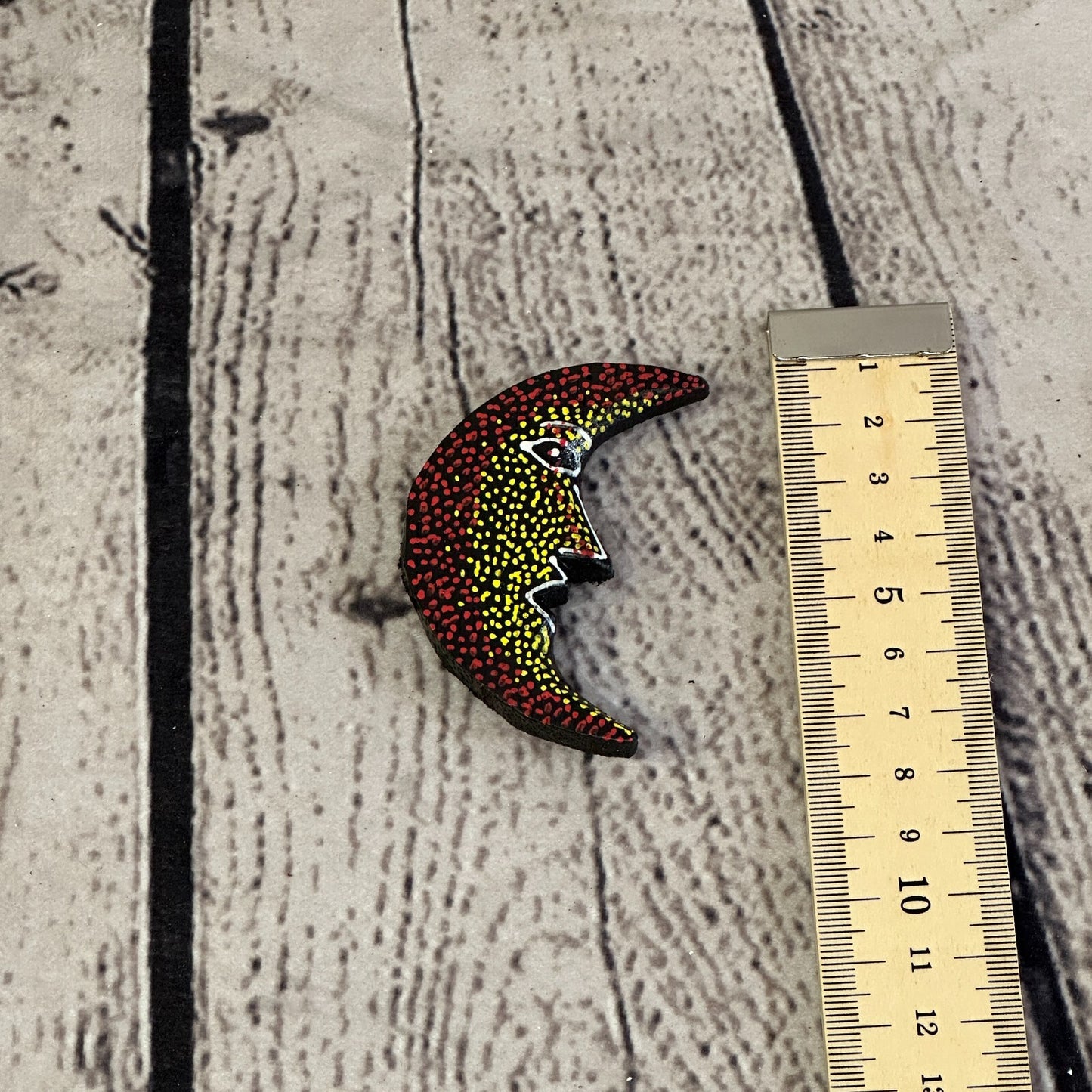 Moon Face Wooden Animal Fridge Dot Work Magnet Magnetic Note Holder Novelty