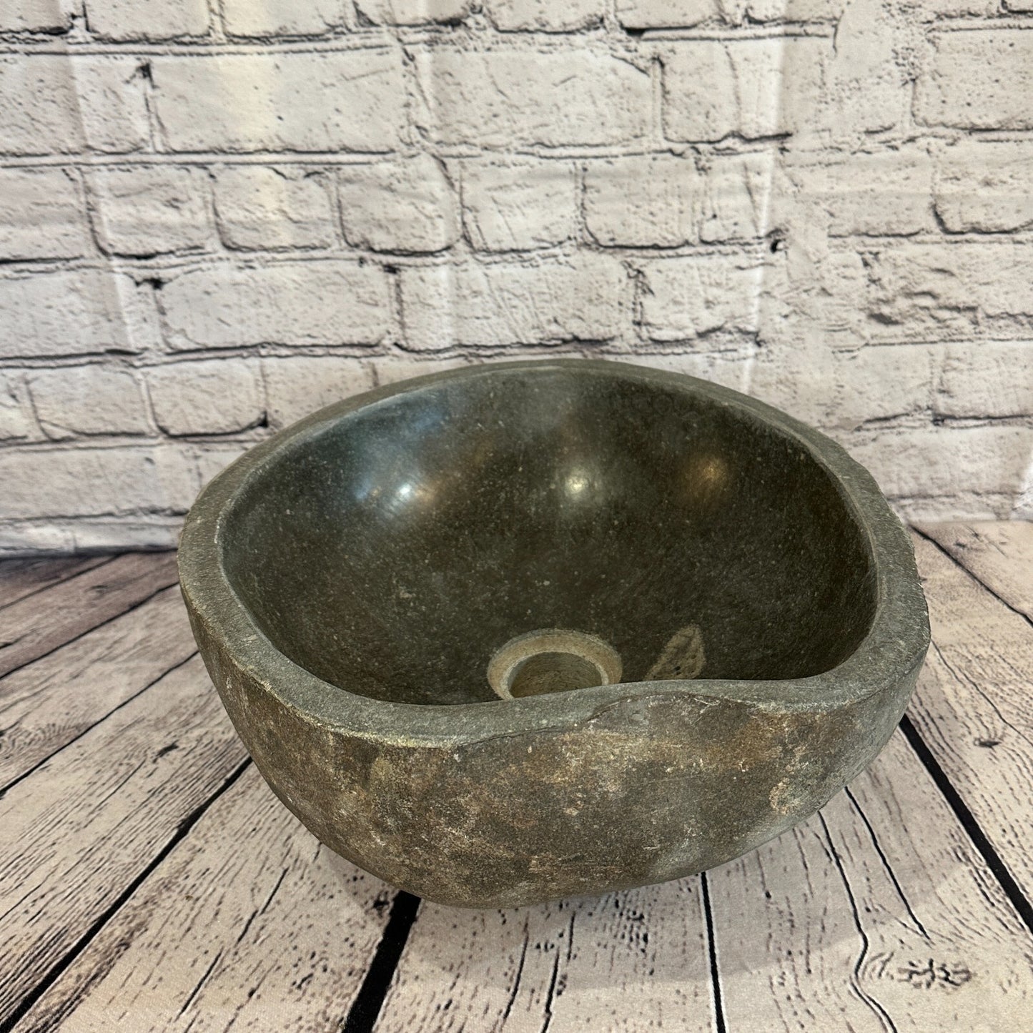 34cm x 31cm River Stone Sink Basin Bowl Natural for Bathroom Washroom Oval No 22