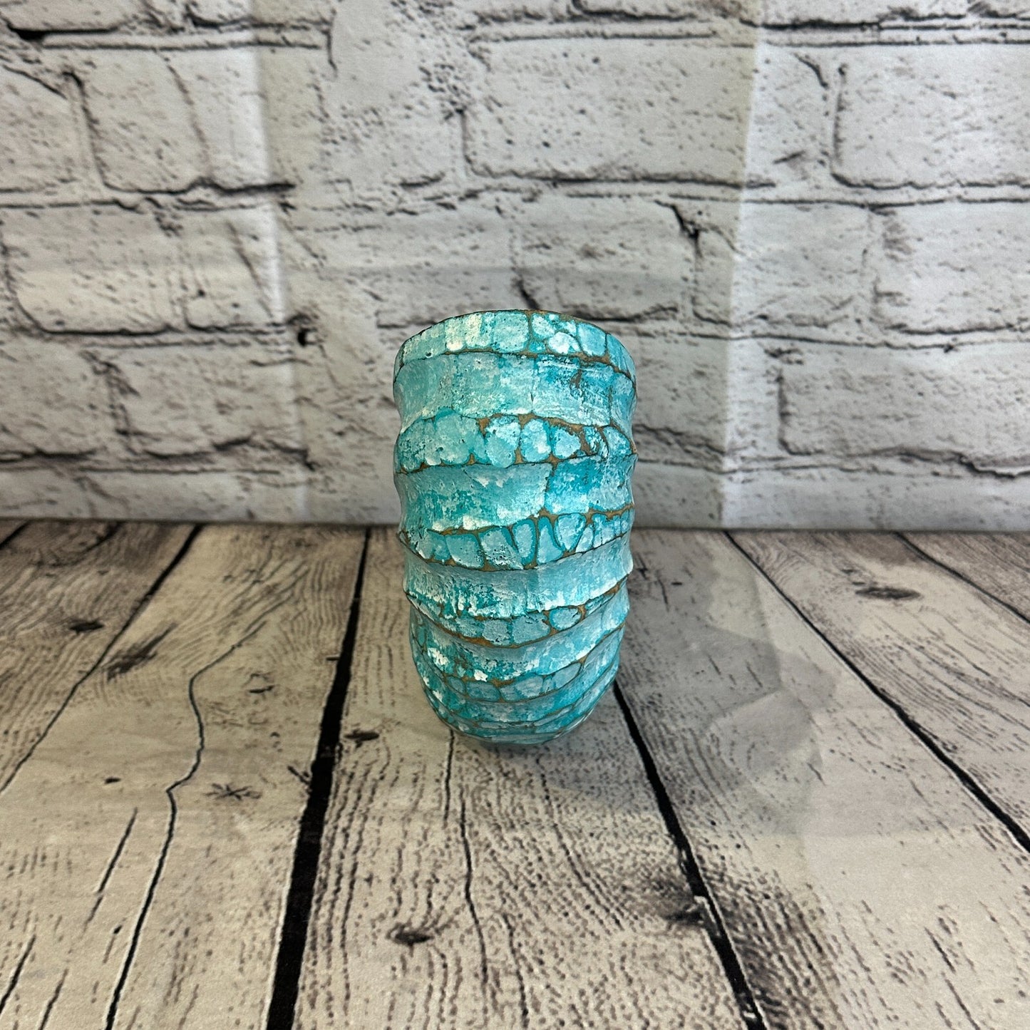 18cm Green Polish Nautilus Shell Ornament Decor Carved Light Wood Parcel Figure