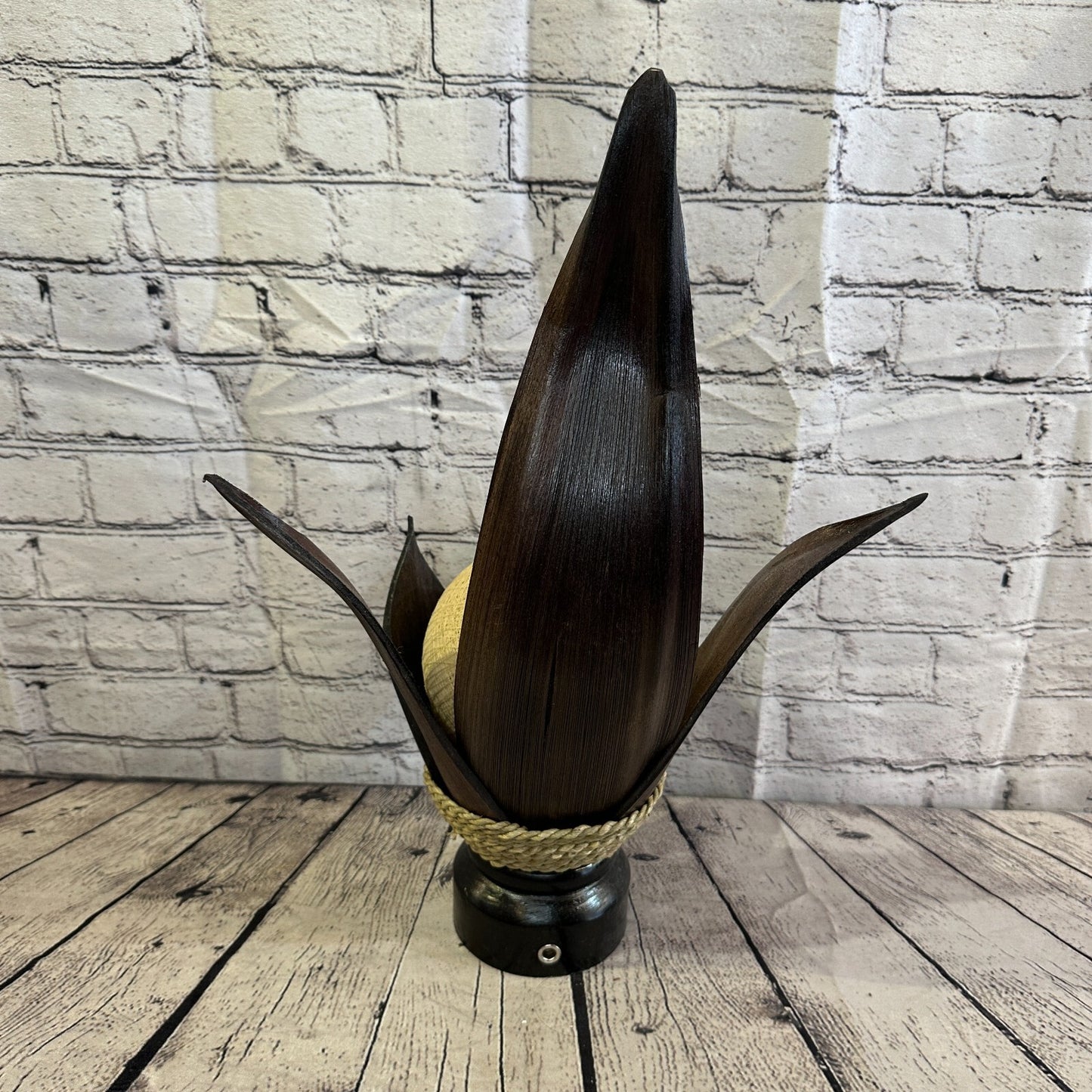 White Brown Leaf Natural 50cm Tall Leaf Lamp Twist LED UK Mains Plug Design 8