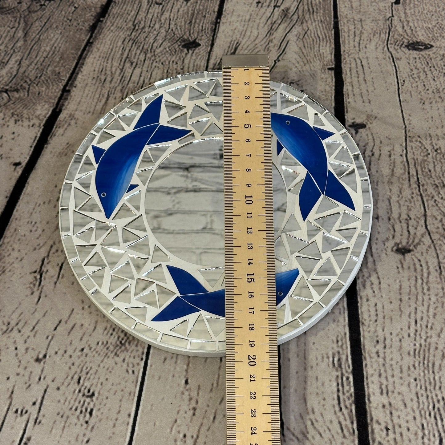 Blue Dolphin Mosaic Tile Wall Mirror 20cm x 20cm 8 Inches Handmade New