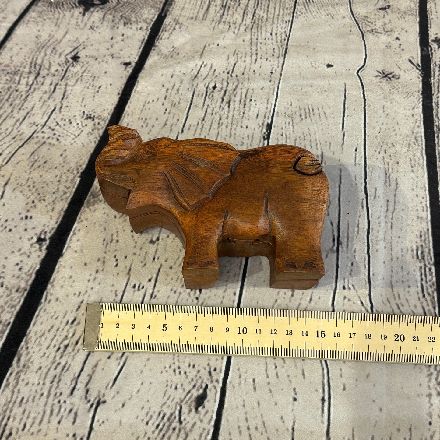Carved Elephant 4 Bit Wooden Puzzle Box Secret Box Magic Trinket Handmade