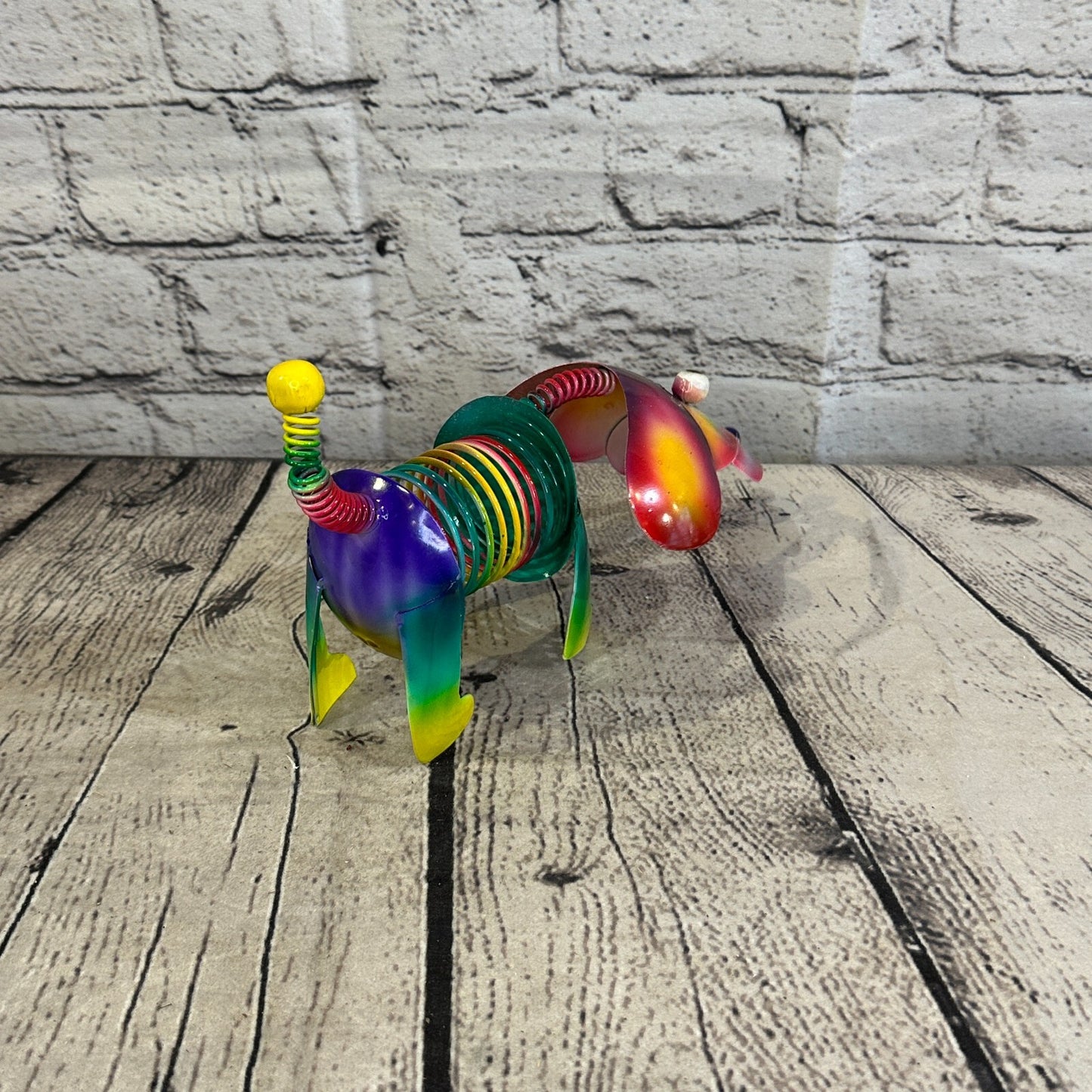 20cm x 15cm Orange Bight Colour Spring Dog Cartoon Ornament Painted Statue