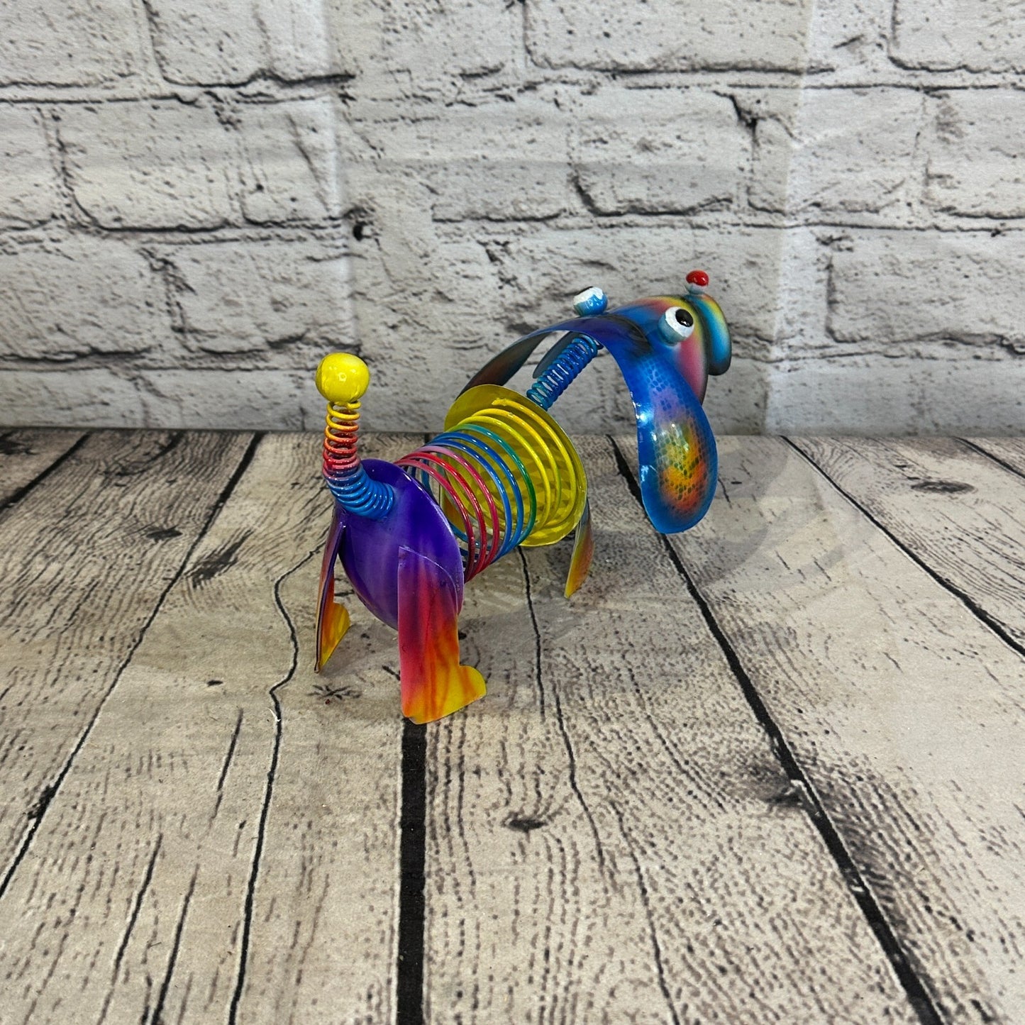 20cm x 15cm Blue Bight Colour Spring Dog Cartoon Ornament Painted Statue