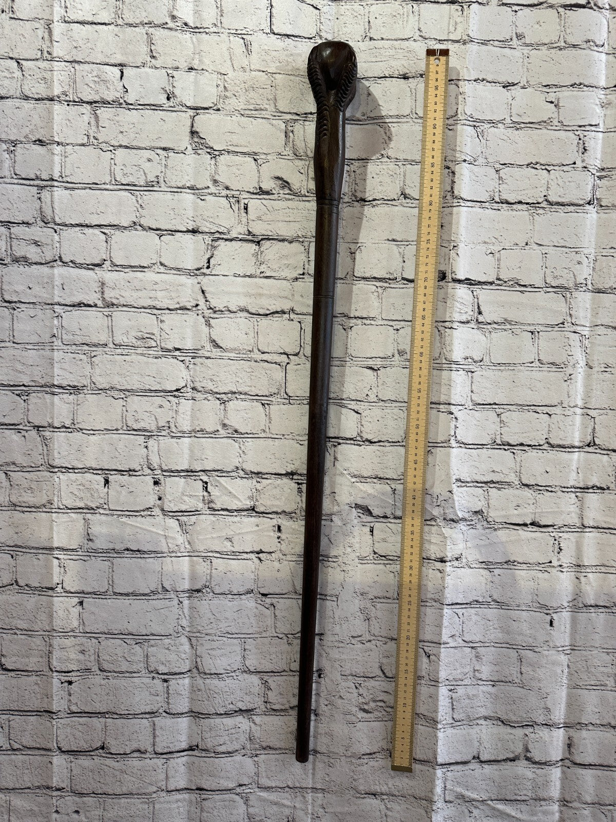 Ball & Eagle Claw 90cm Tribal African Walking Stick Cane Hand Carved Dark Wood