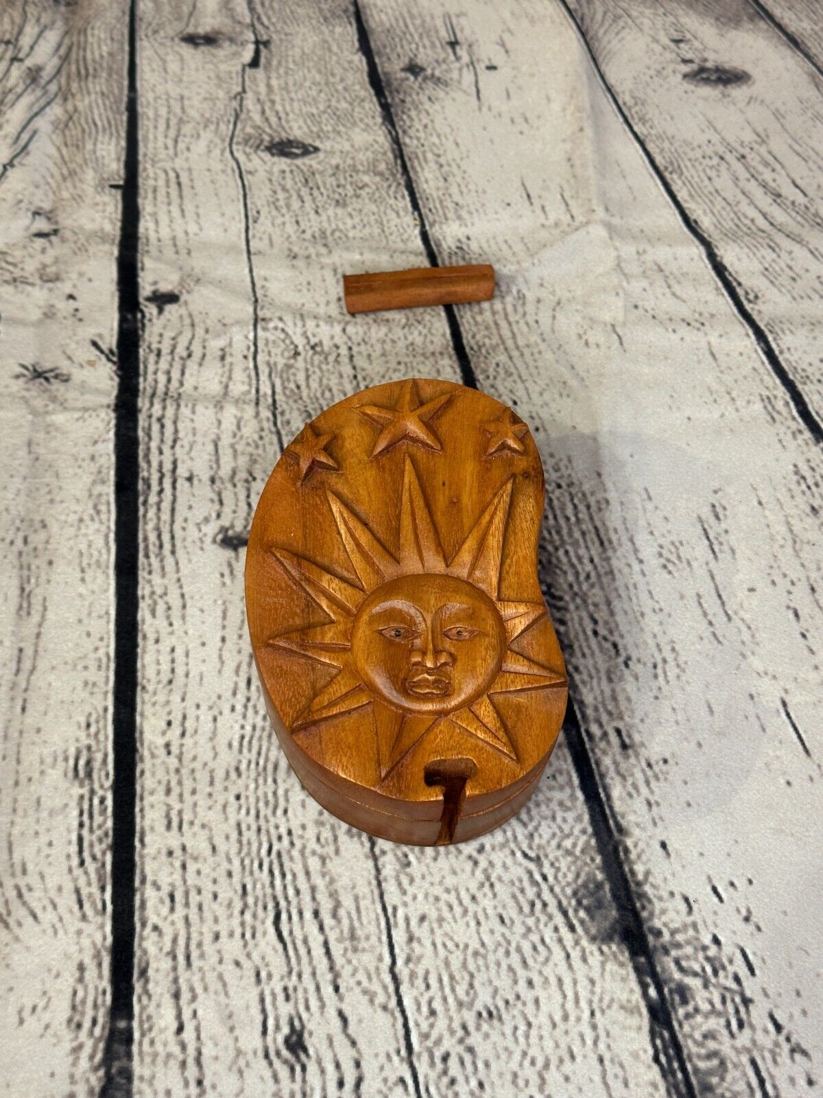 Sun And Moon Spirit 4 Bit Wooden Puzzle Box Secret Box Magic Trinket Handmade