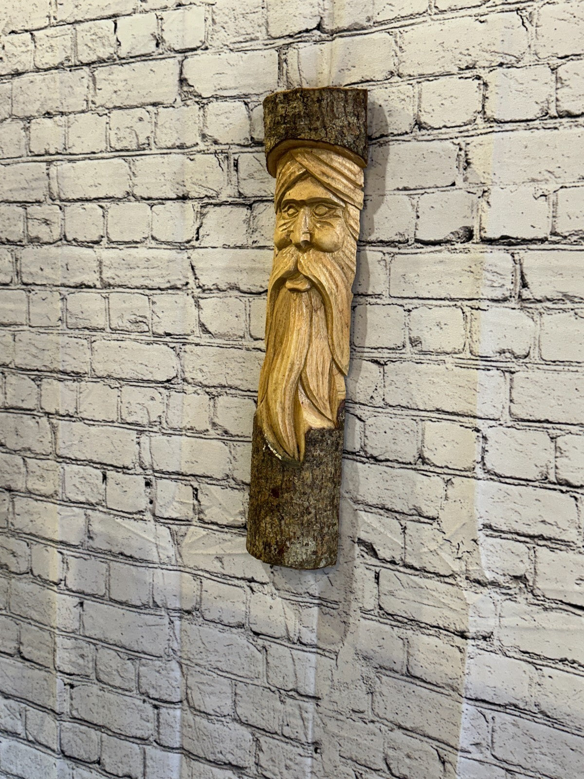 Forest Man Of The Woods 50cm Hand Carved Wizard Tree Trunk Wood Fairtrade