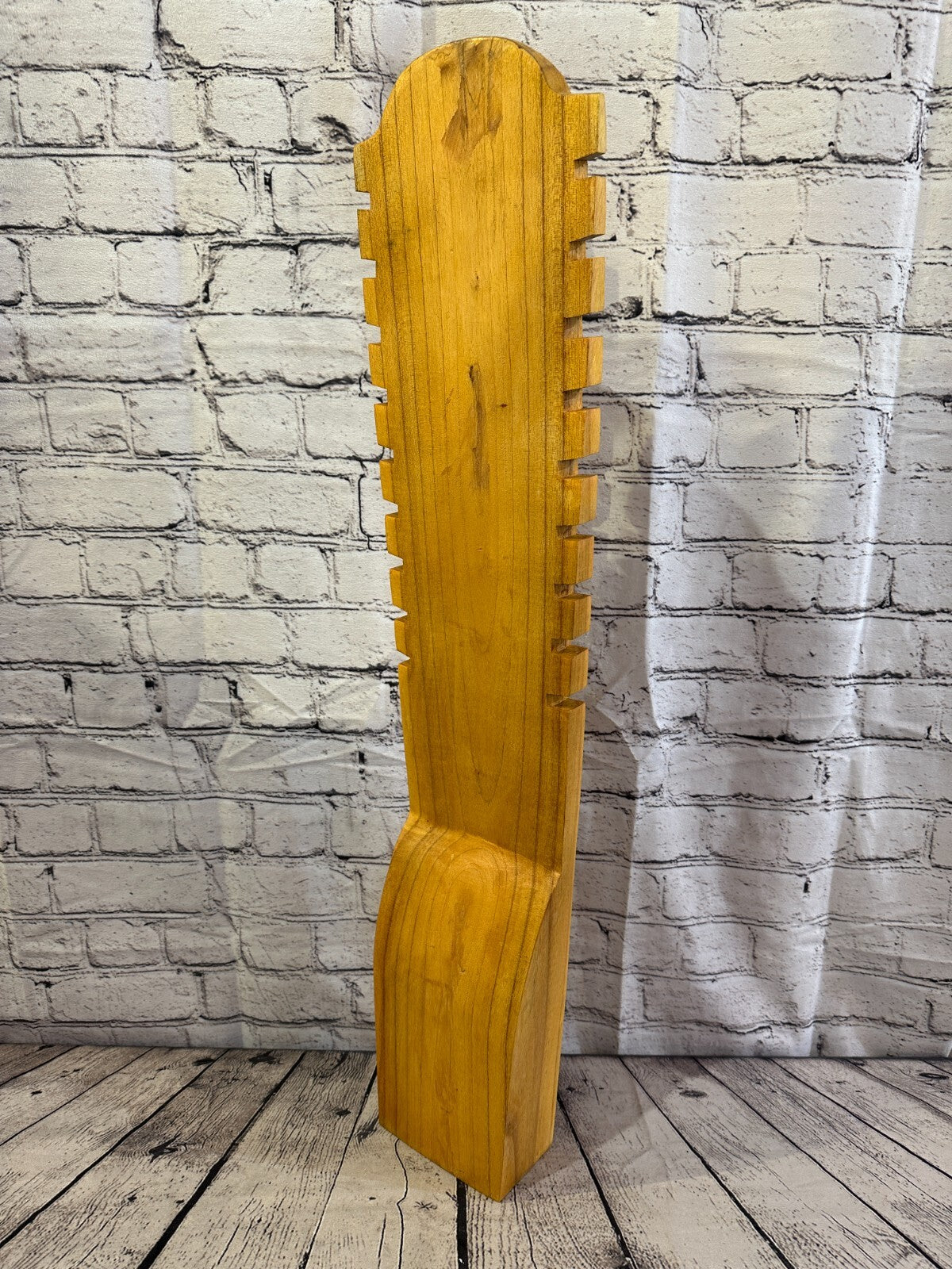 80cm Hand Carved Wooden Necklace On Base Chain Jewellery Display Stand Bust