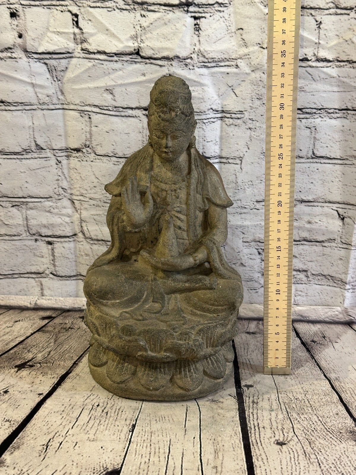 Quan Yin Stone Garden 35cm x 15cm Ornament Outdoor Indoor Statue Hindu