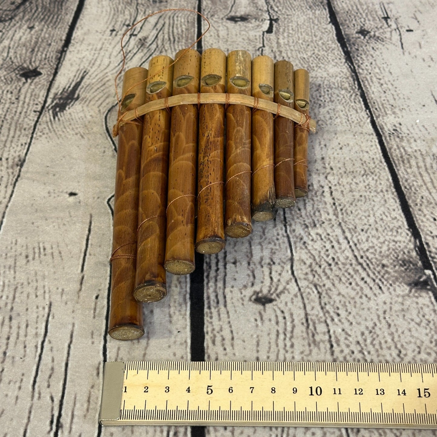15cm 8 Pipe Pan Pipes With Reeds Bambo Flutes Hand Made Fair Trade PanPipes