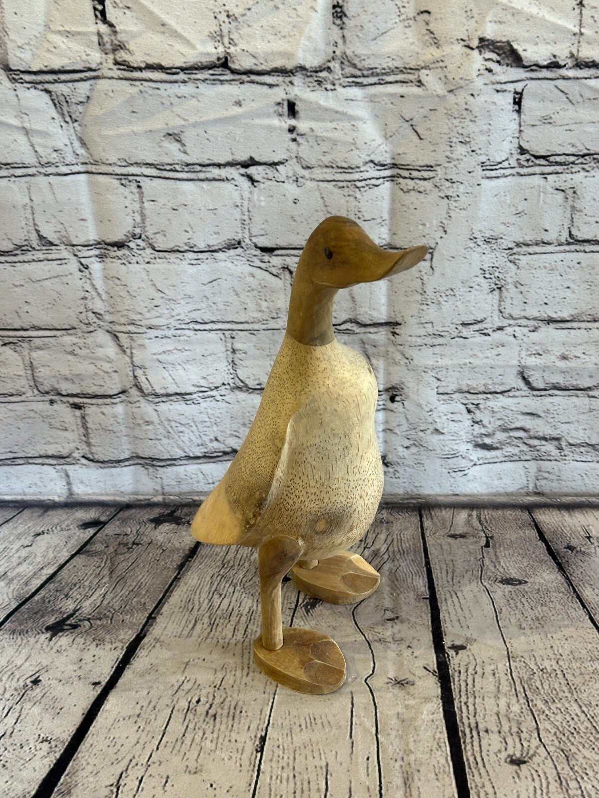 Looking Right 30cm Tall Wooden Hairy Duckling Baby Duck Bamboo Root Fairtrade