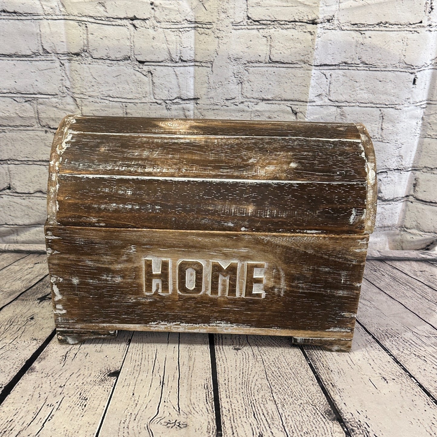 40cm x 28cm x 22cm Brown Home Wood Box Wooden Chest Storage Craft Handles Lid